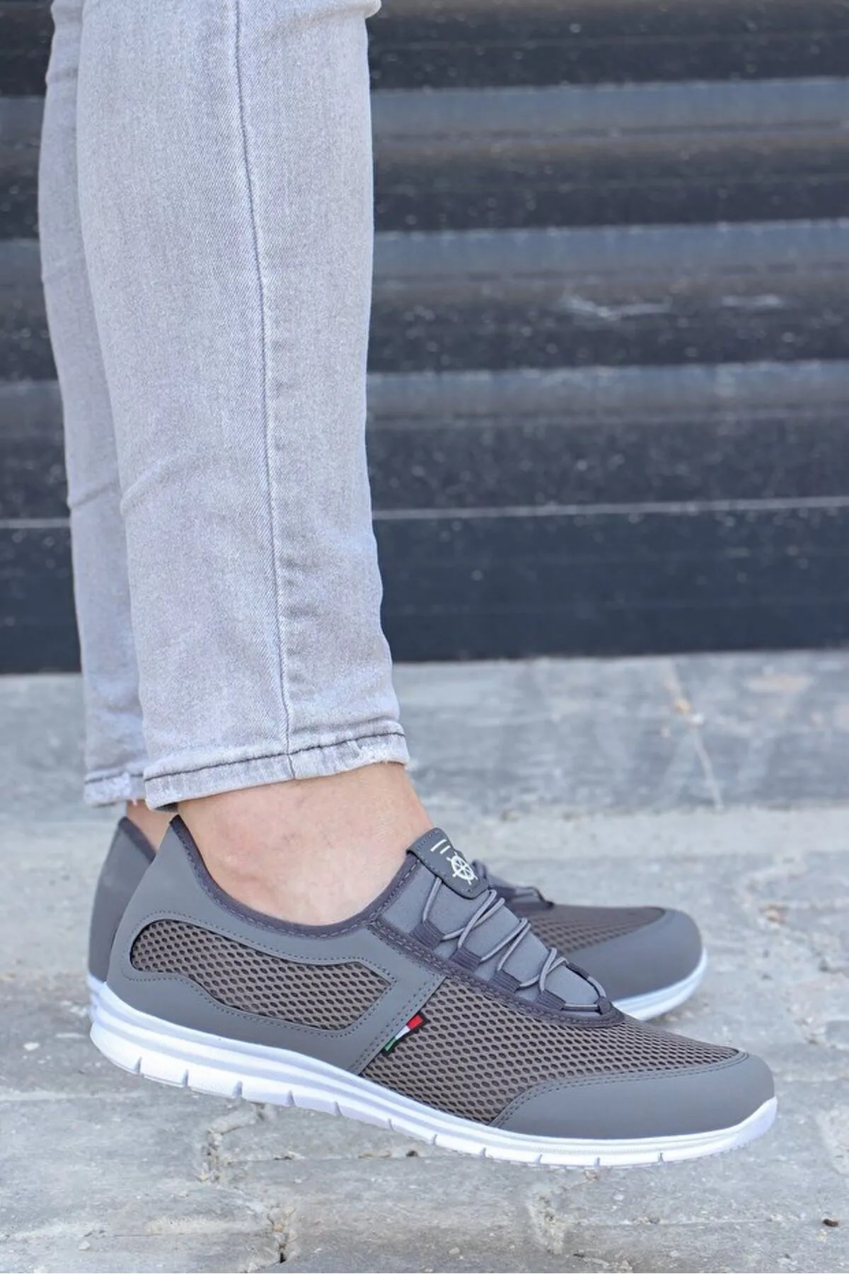 Kevın Füme Beyaz Rahat Taban Günlük Yürüyüş Koşu Erkek Sneaker Spor Ayakkabı KEVIN-5045 - Görsel 2