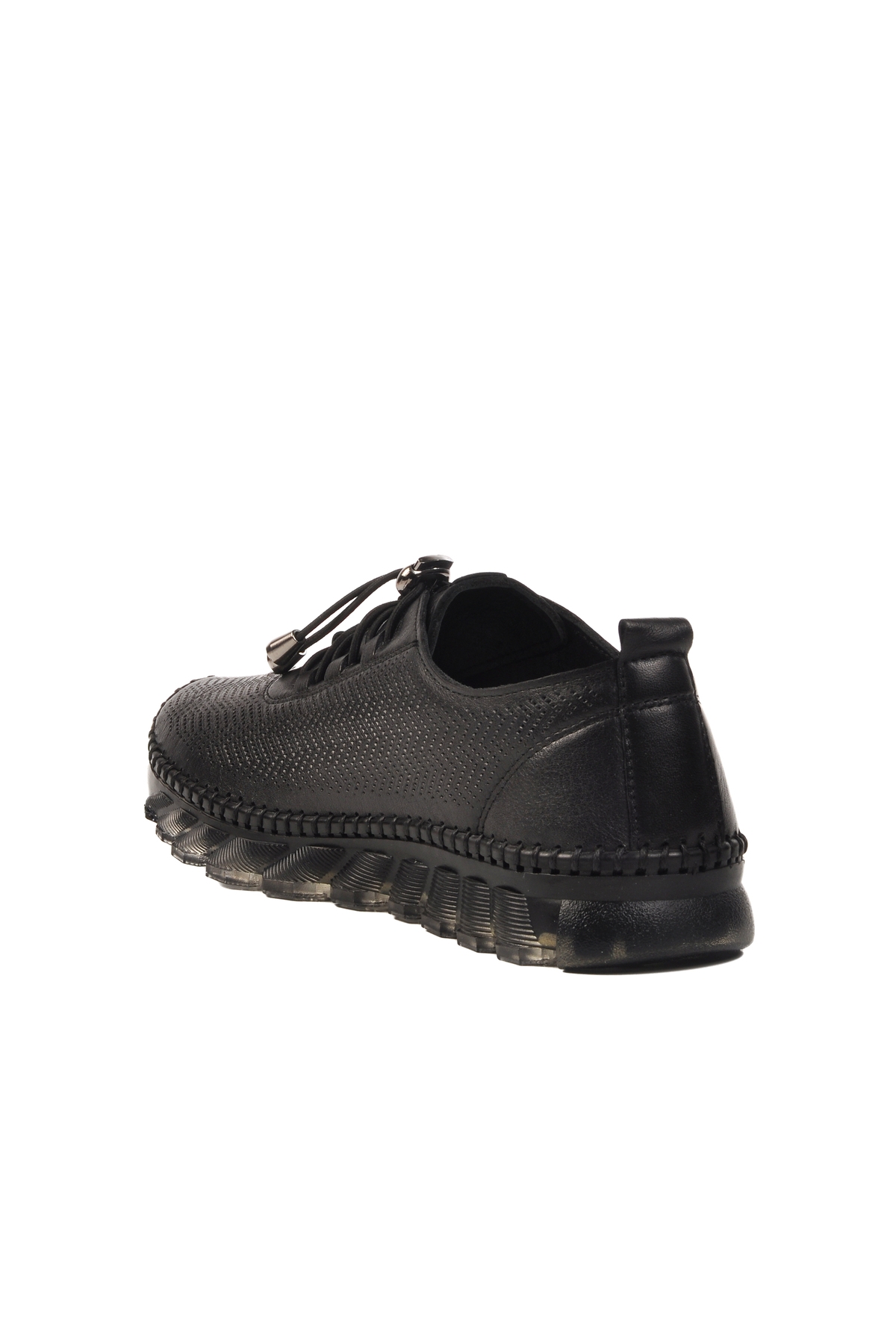 Aspor Siyah Hakiki Deri Kadın Casual Ayakkabı - Görsel 5