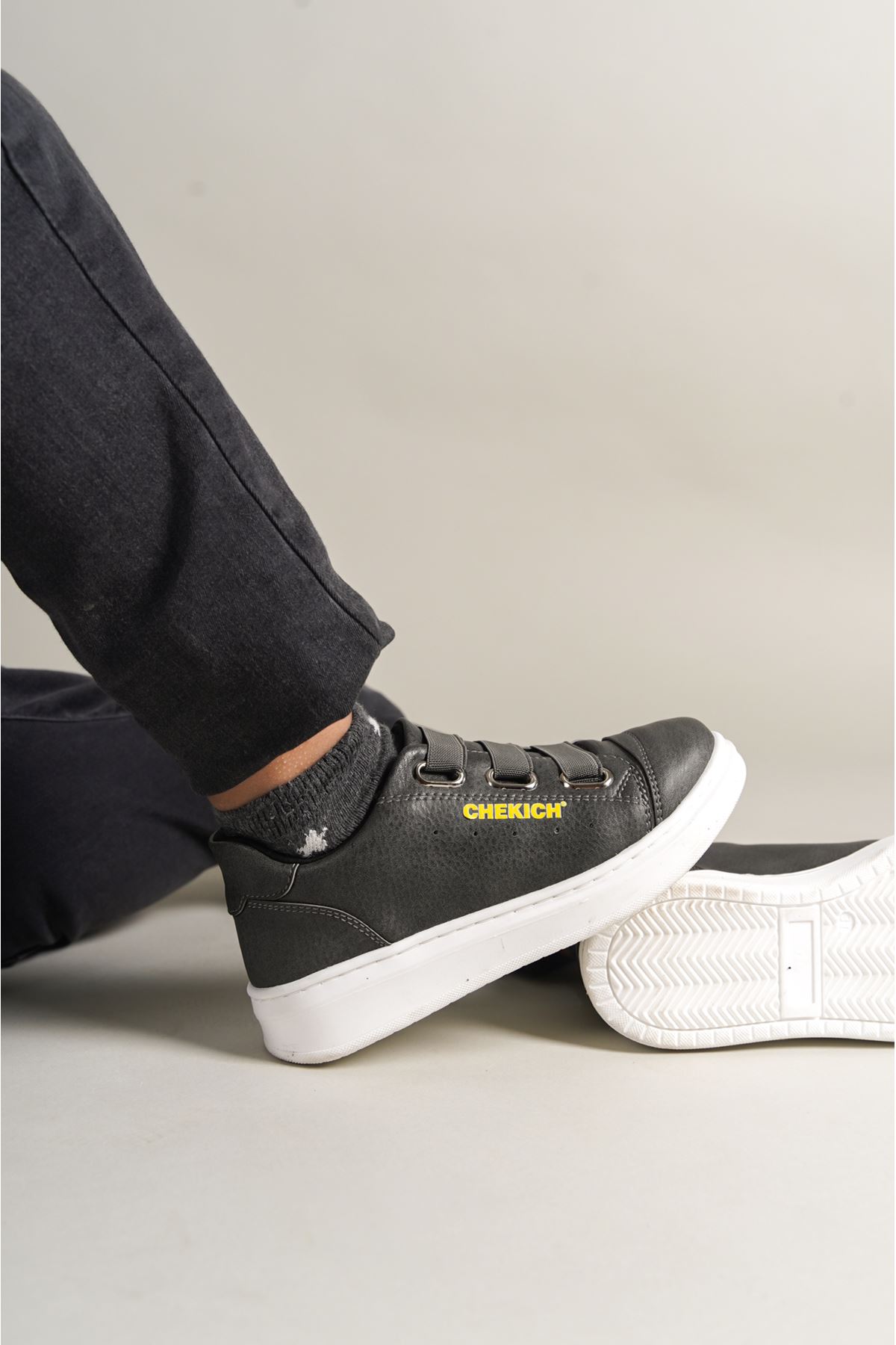 Lastikli Erkek Çocuk Günlük Yürüyüş Ayakkabısı Antrasit - Görsel 5