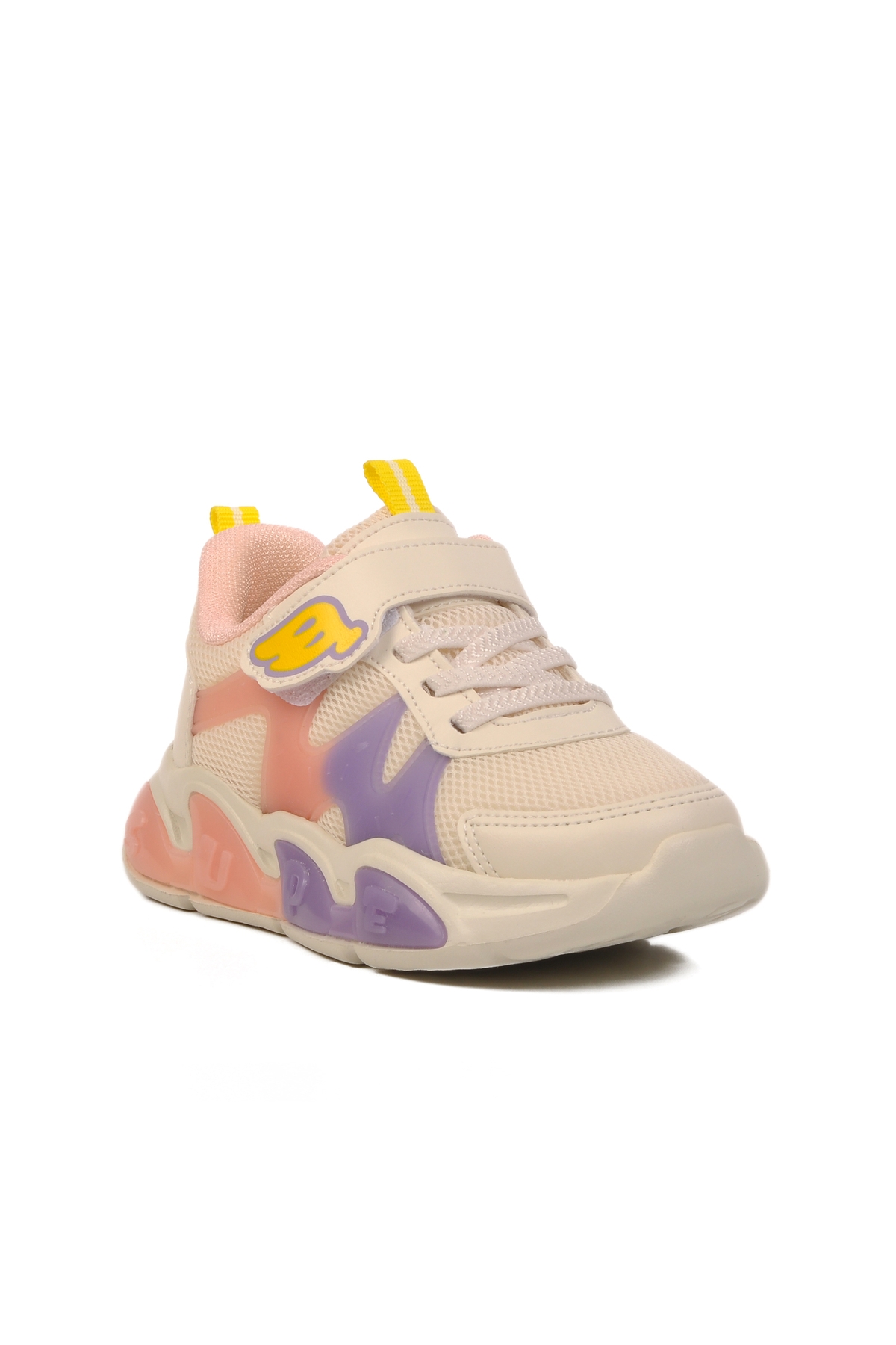 Krem Cırtlı Hafif Unisex Çocuk Spor Ayakkabı - Görsel 4