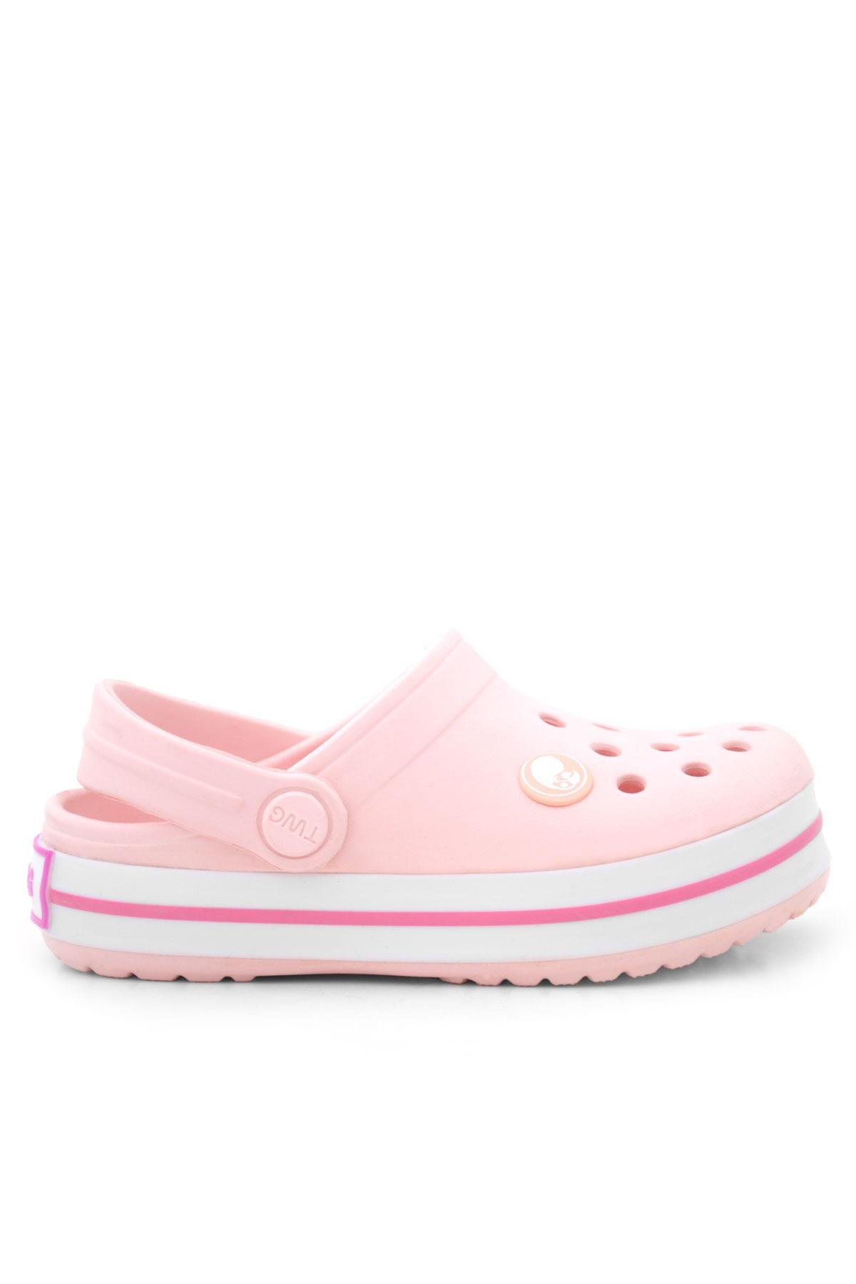 Pudra Pembe Yazlık Eva Kız Çocuk Terlik Sandalet - Görsel 4