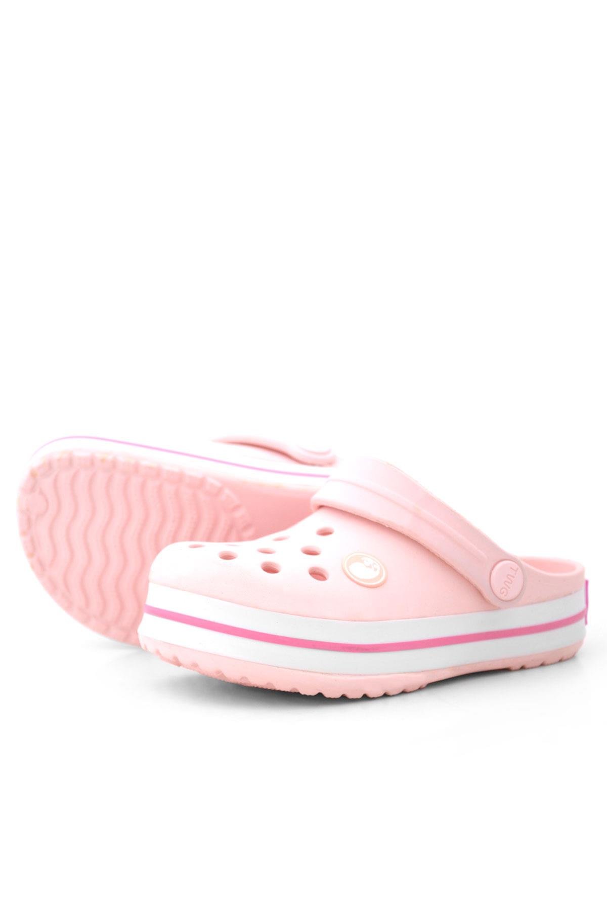 Pudra Pembe Yazlık Eva Kız Çocuk Terlik Sandalet - Görsel 8