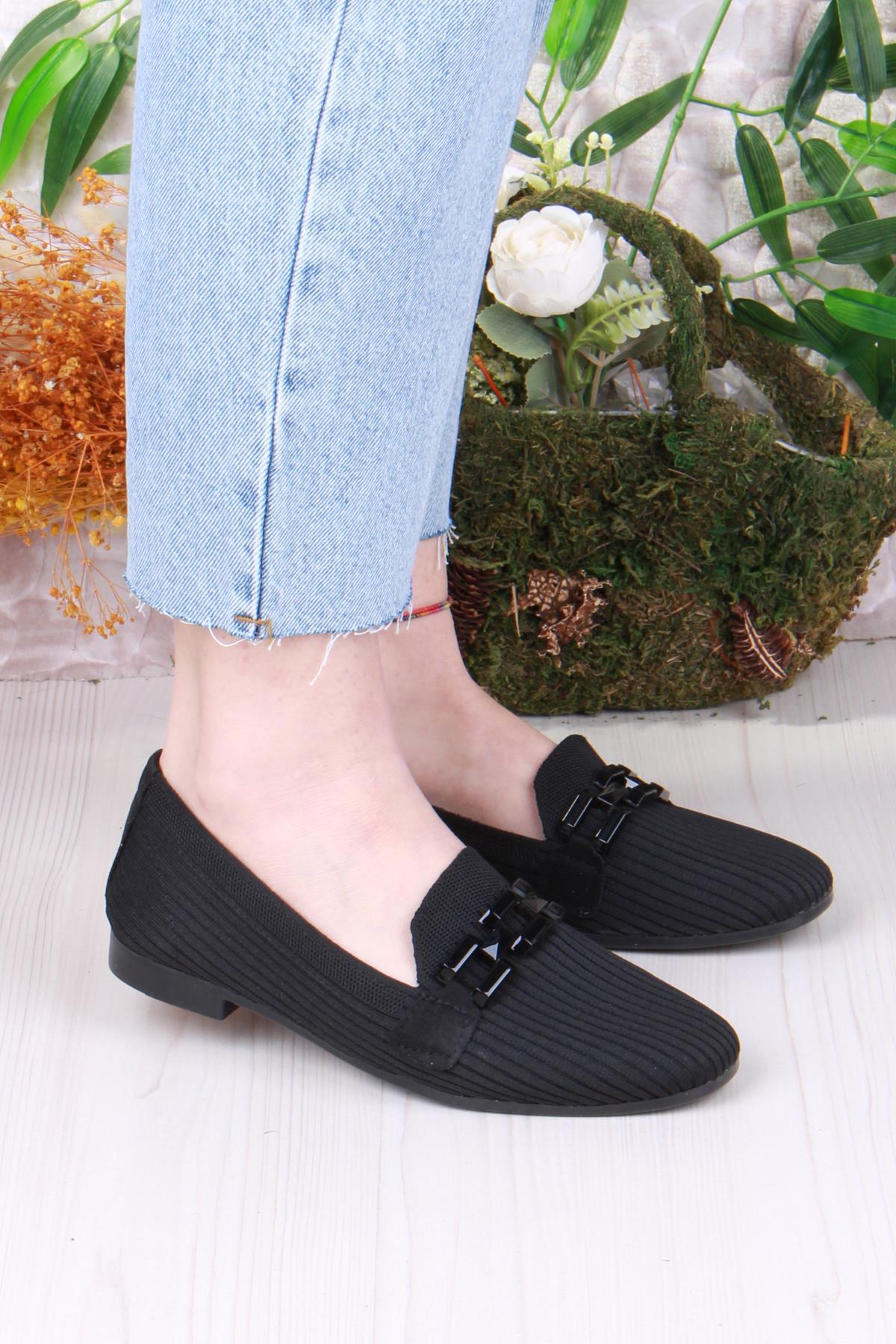 9537 Fashion Tokalı Kadın Babet - Görsel 3