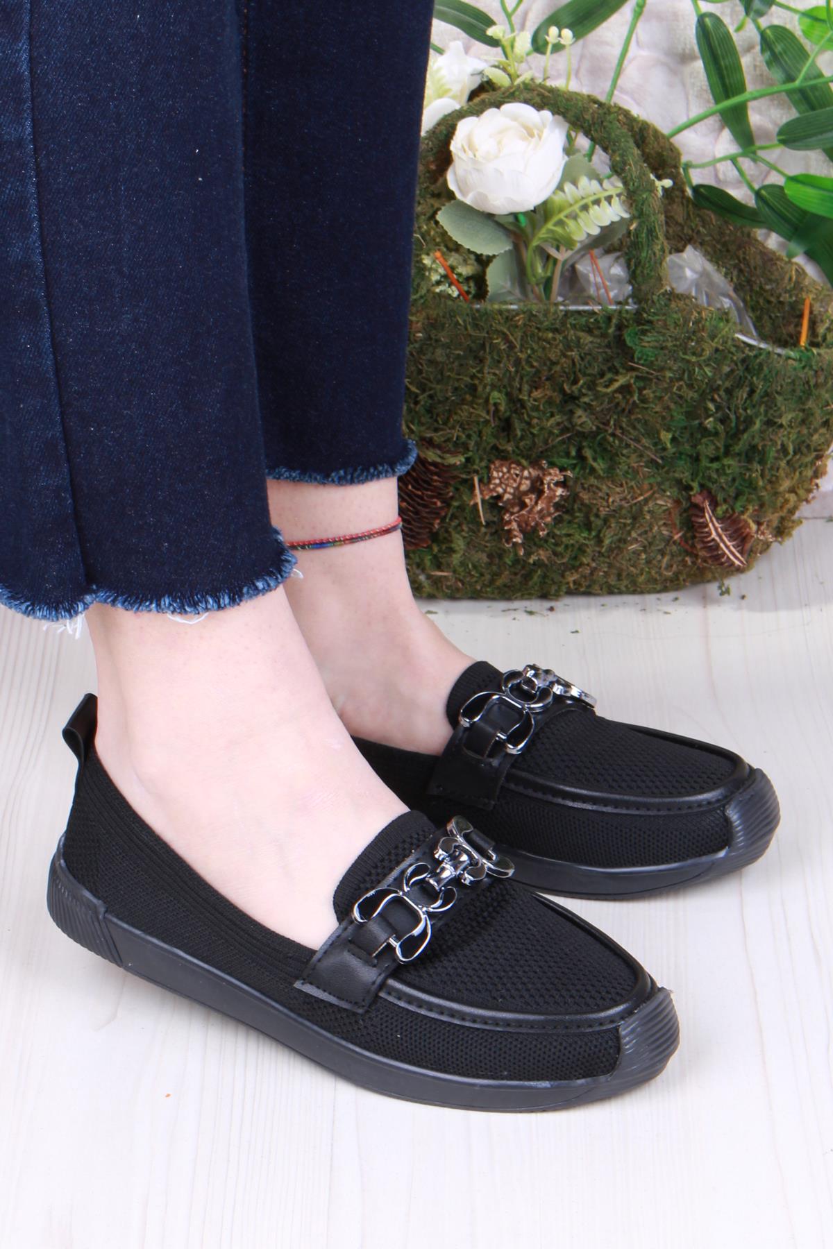 45-60 Toka Detaylı Rahat Hafif Triko Kadın Ayakkabı - Görsel 2