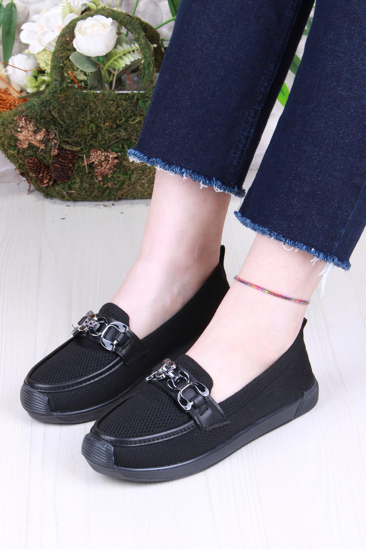 45-60 Toka Detaylı Rahat Hafif Triko Kadın Ayakkabı - Görsel 3