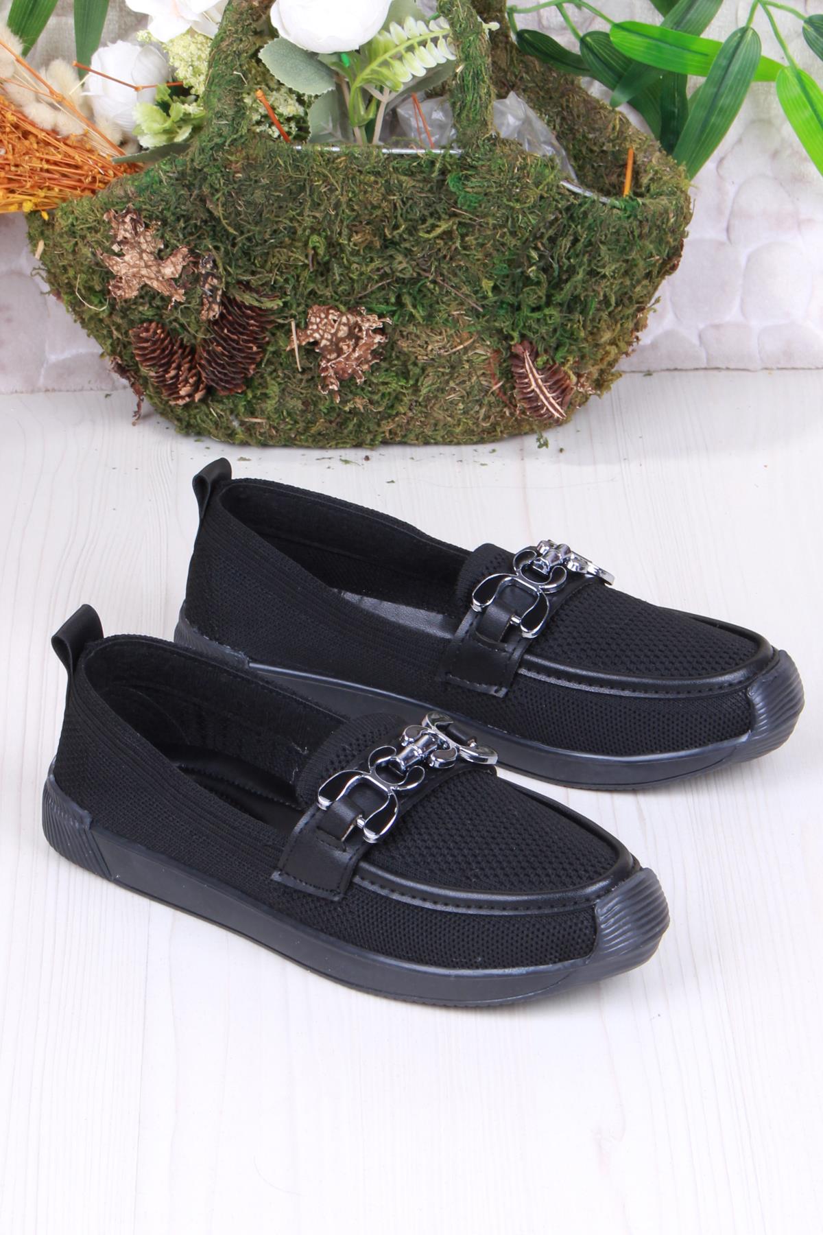 45-60 Toka Detaylı Rahat Hafif Triko Kadın Ayakkabı - Görsel 4