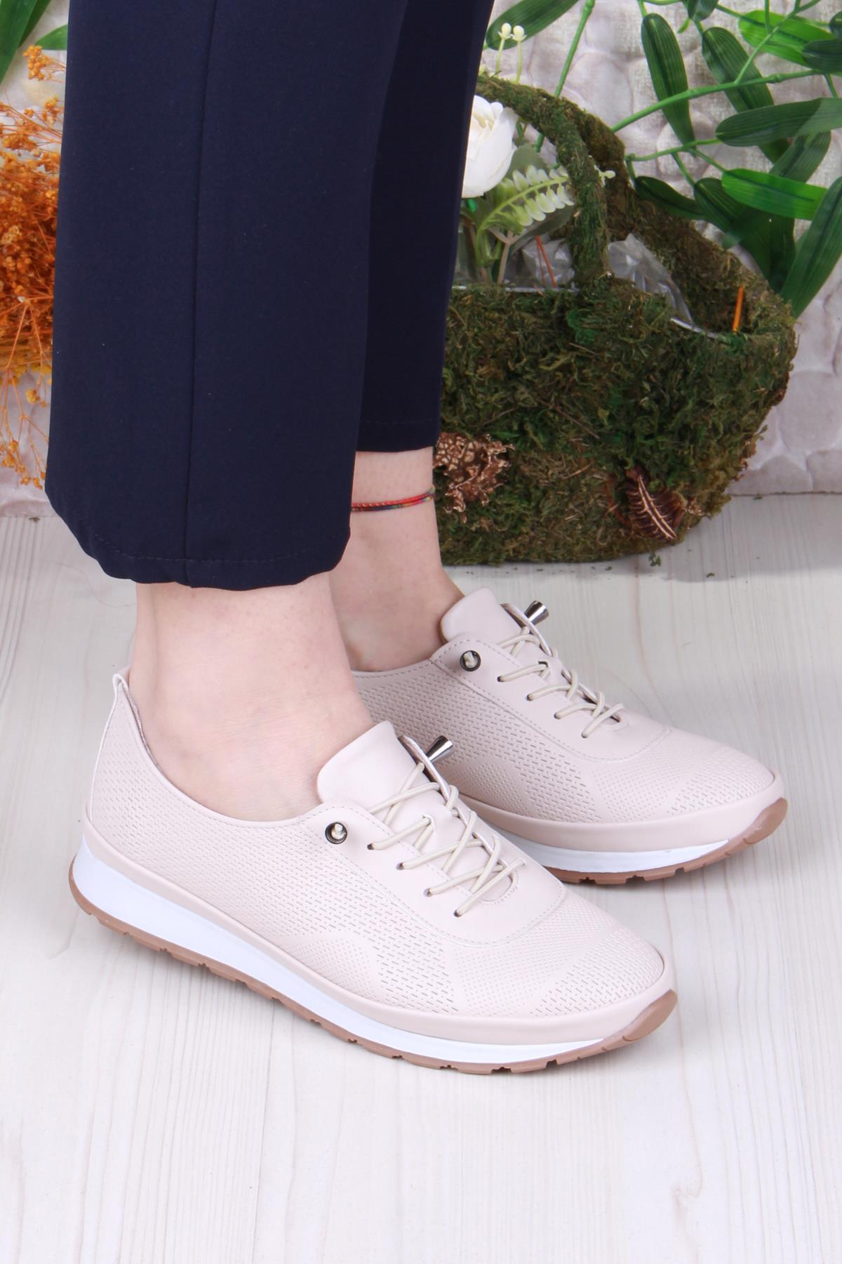 701-4 Anatomik Rahat Lastik Bağcıklı Kadın Ayakkabı - Görsel 2