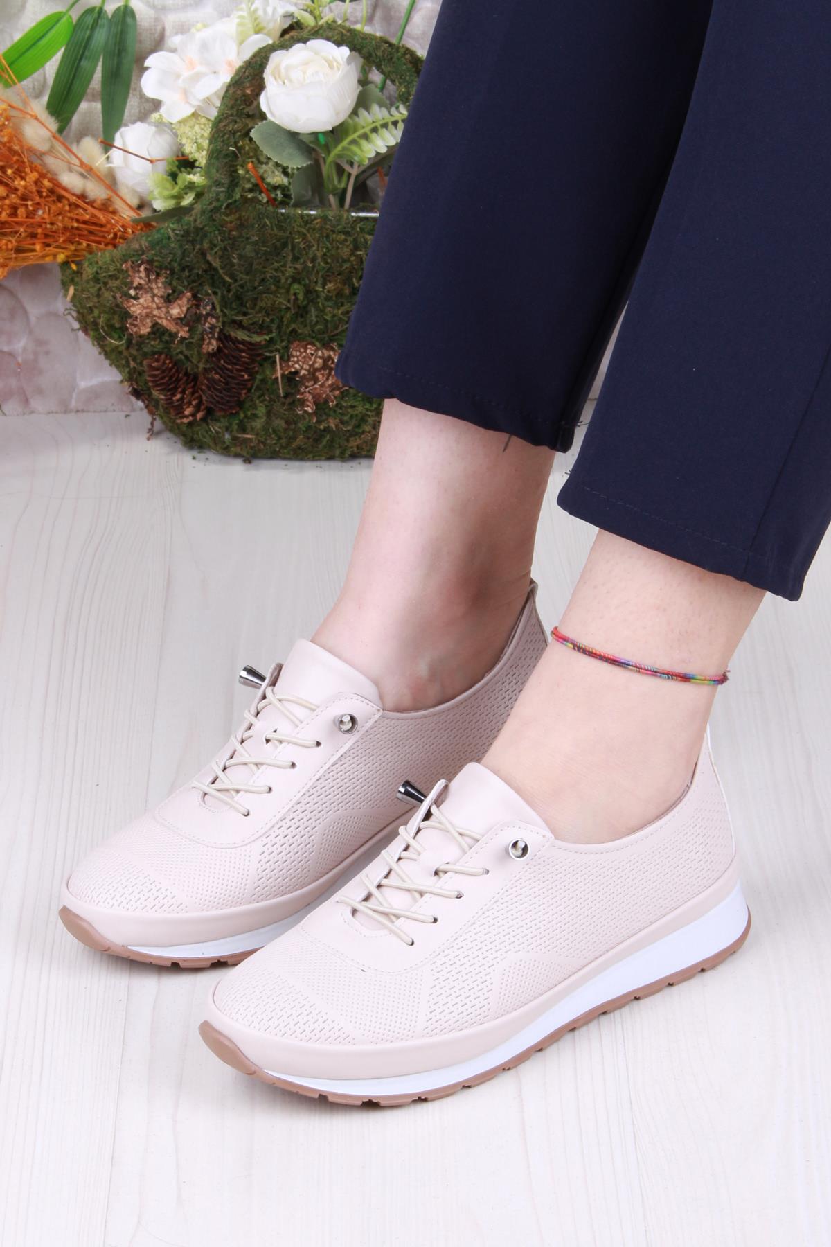 701-4 Anatomik Rahat Lastik Bağcıklı Kadın Ayakkabı - Görsel 3