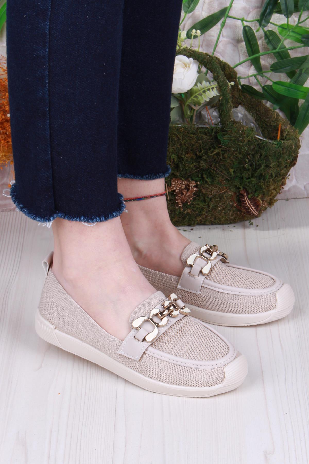45-60 Toka Detaylı Rahat Hafif Triko Kadın Ayakkabı - Görsel 2