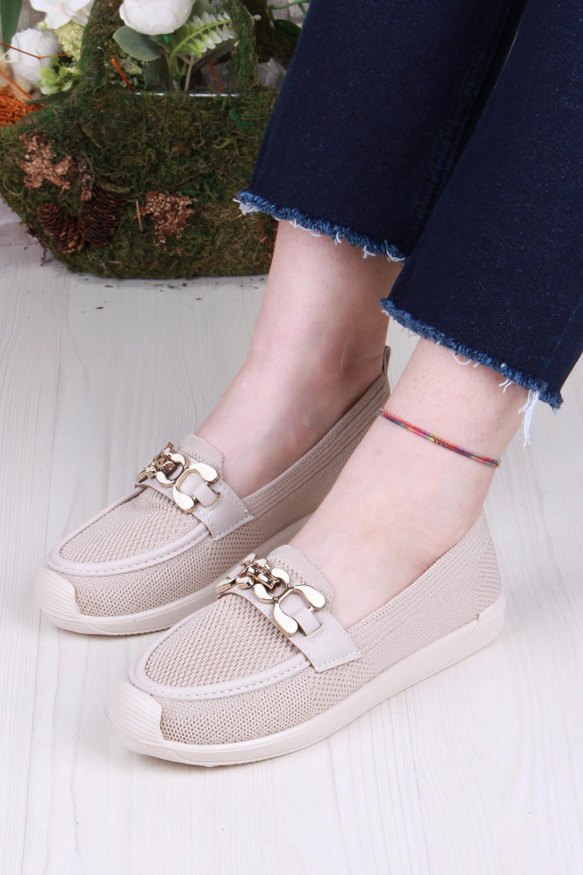 45-60 Toka Detaylı Rahat Hafif Triko Kadın Ayakkabı - Görsel 3