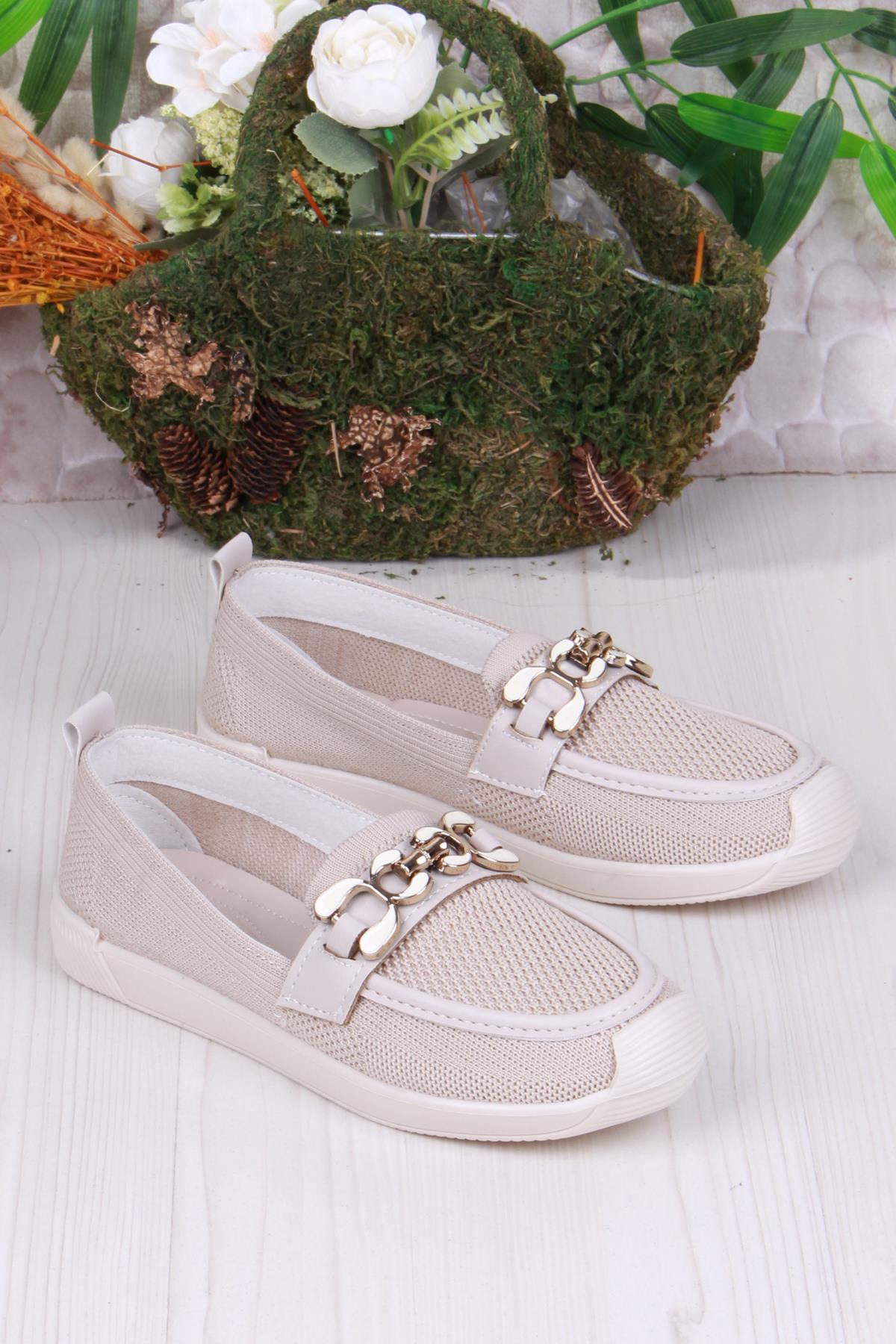 45-60 Toka Detaylı Rahat Hafif Triko Kadın Ayakkabı - Görsel 4