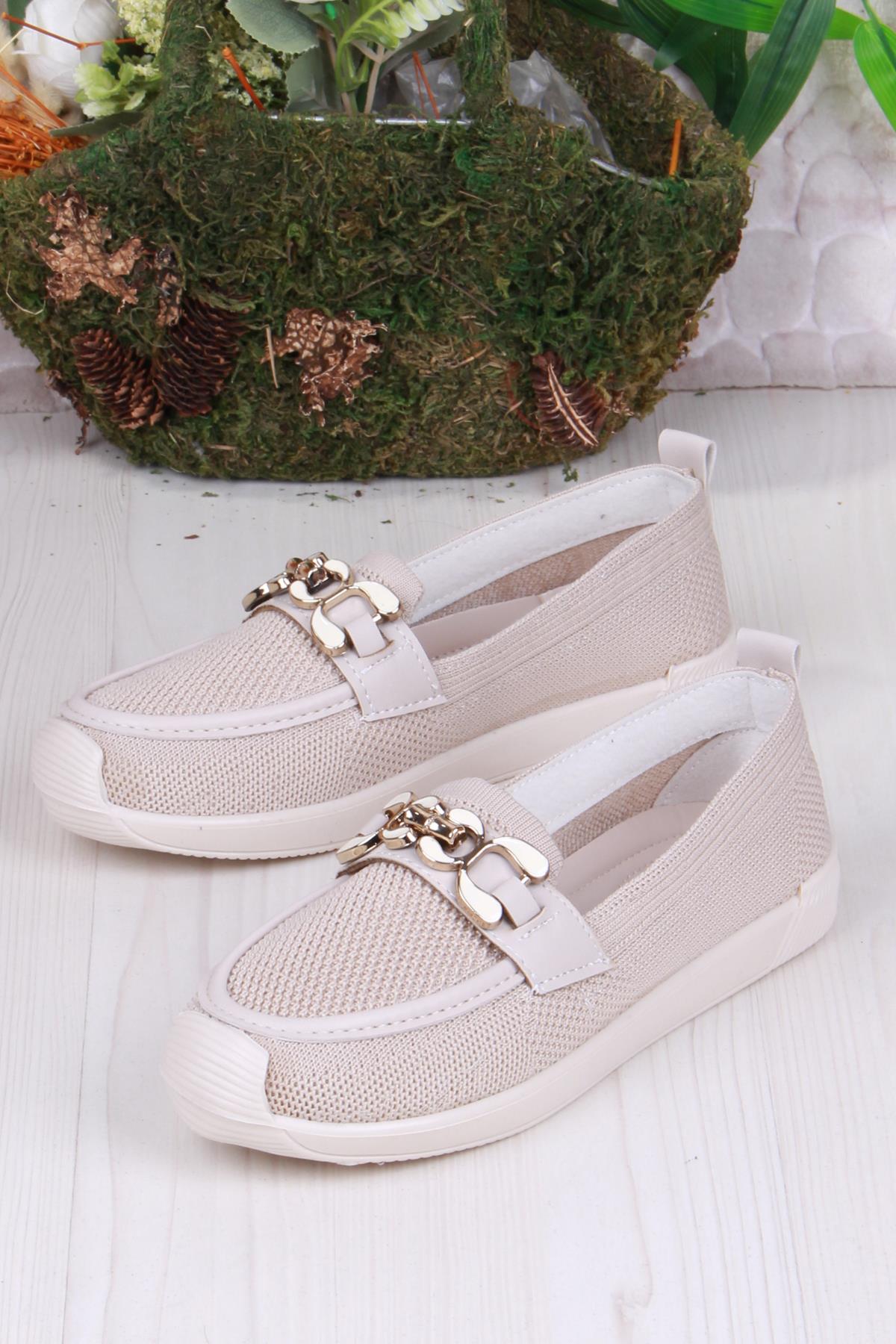 45-60 Toka Detaylı Rahat Hafif Triko Kadın Ayakkabı - Görsel 5