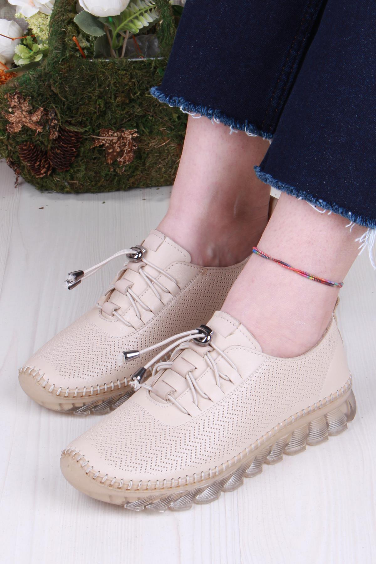 0003-B Anatomik Rahat Yumuşak Hakiki Deri Kadın Ayakkabı - Görsel 3