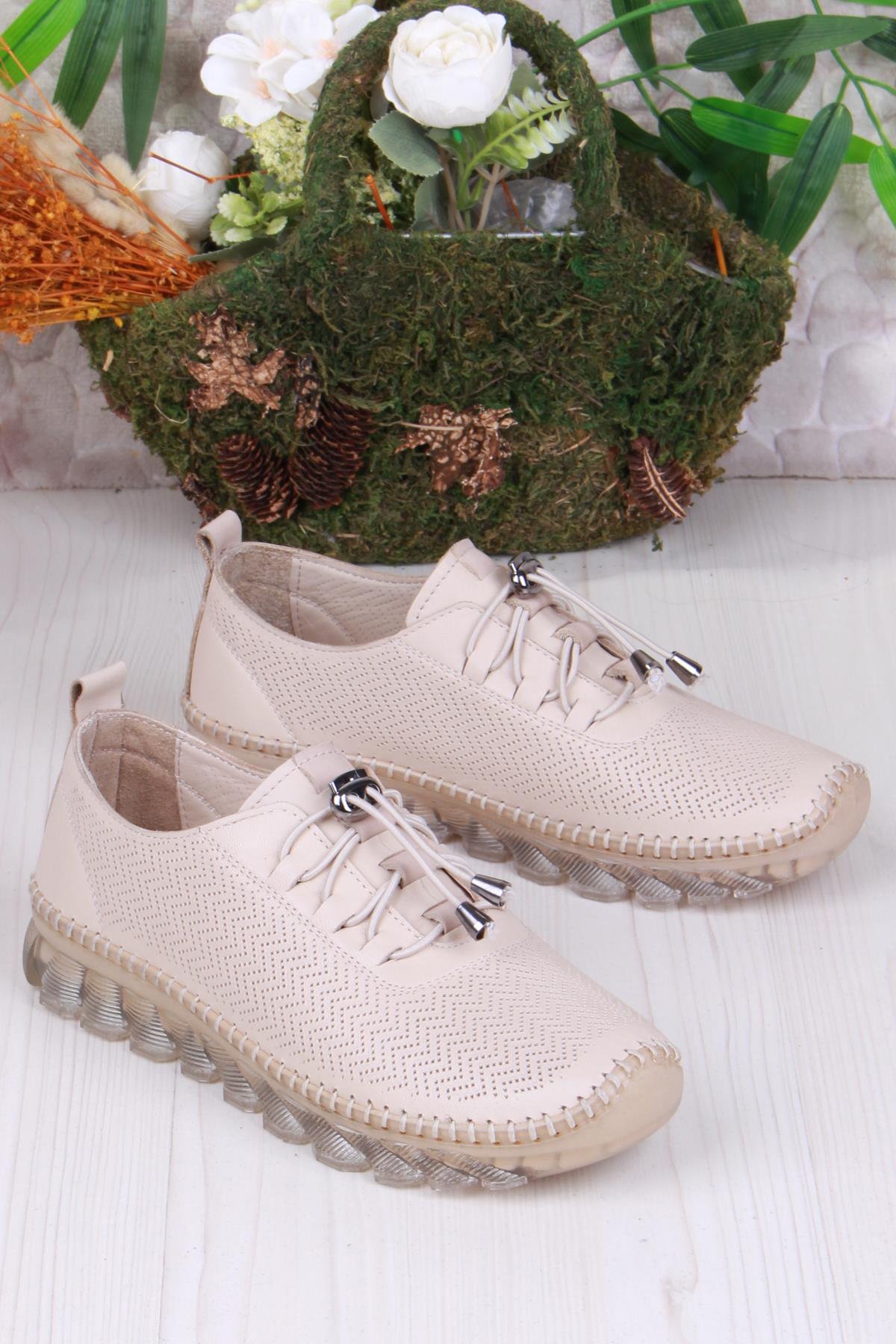 0003-B Anatomik Rahat Yumuşak Hakiki Deri Kadın Ayakkabı - Görsel 4