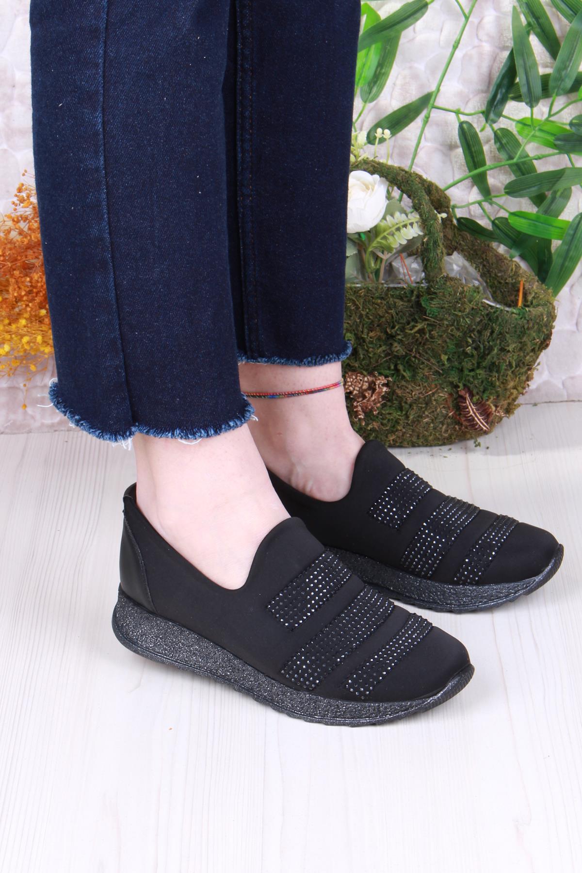 42508 S.d.f Nikra Taş Detaylı Rahat Yumuşak Kadın Ayakkabı - Görsel 2