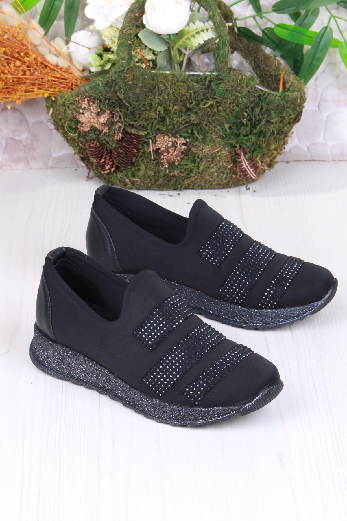 42508 S.d.f Nikra Taş Detaylı Rahat Yumuşak Kadın Ayakkabı - Görsel 4