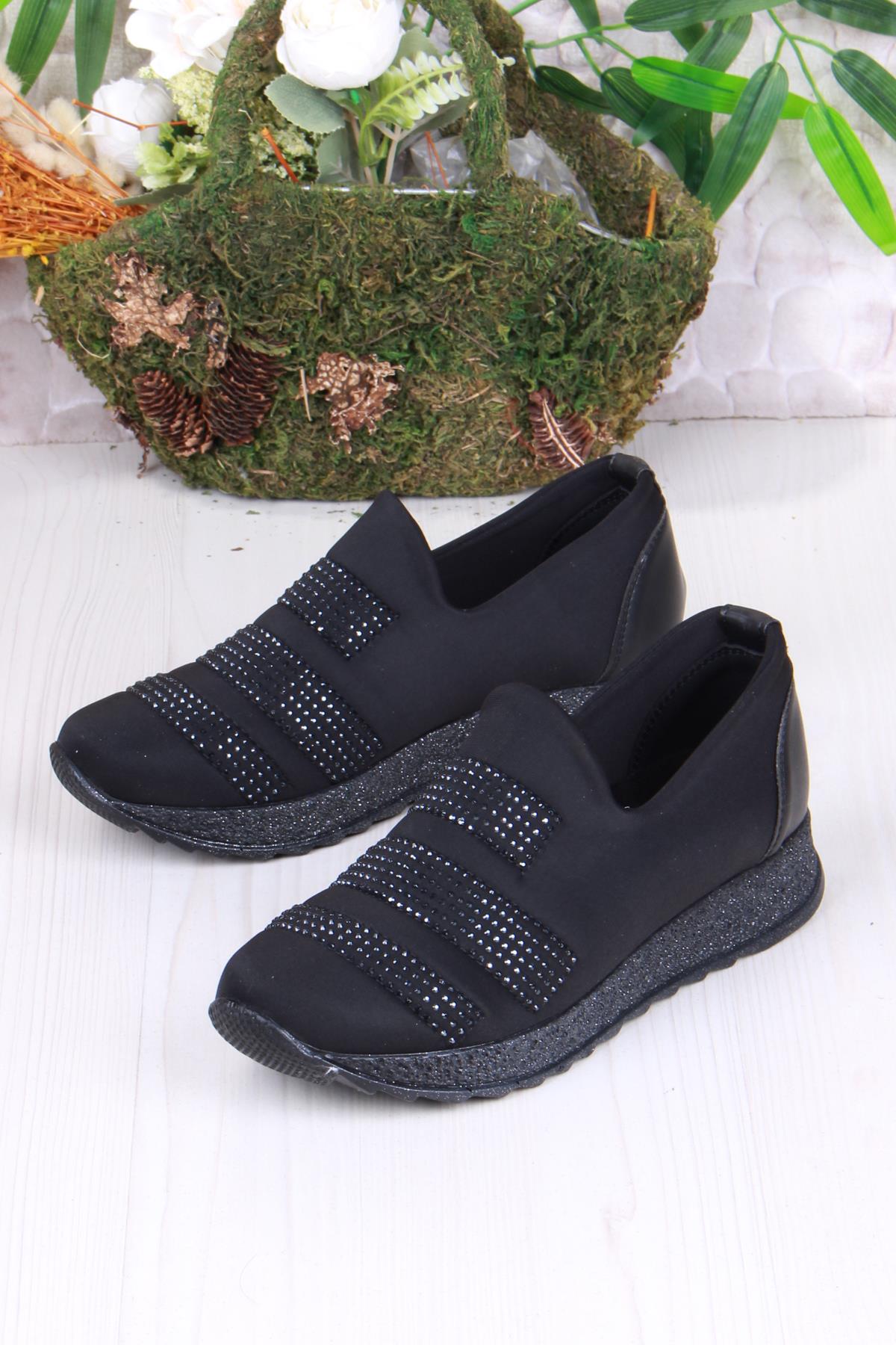 42508 S.d.f Nikra Taş Detaylı Rahat Yumuşak Kadın Ayakkabı - Görsel 5