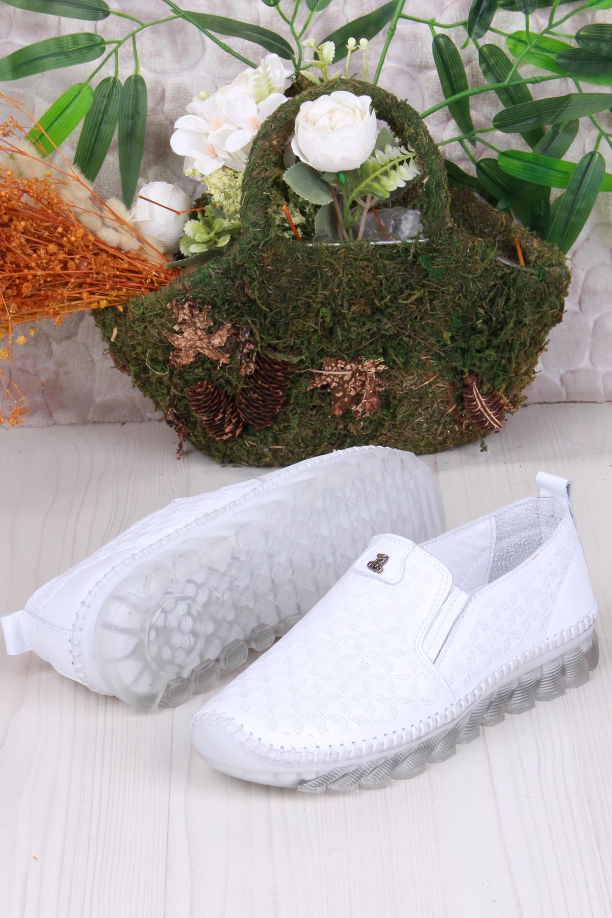 0002-T Anatomik Rahat Yumuşak Hakiki Deri Kadın Ayakkabı - Görsel 5