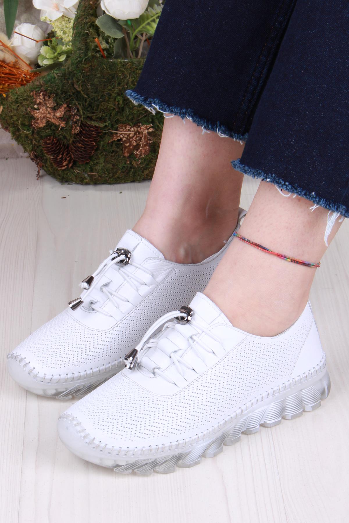 0003-B Anatomik Rahat Yumuşak Hakiki Deri Kadın Ayakkabı - Görsel 3