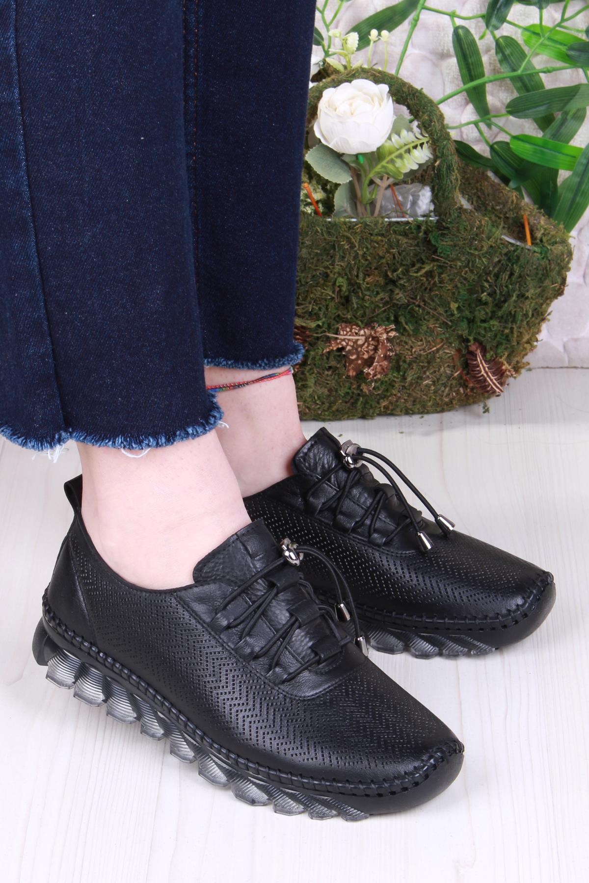 0003-B Anatomik Rahat Yumuşak Hakiki Deri Kadın Ayakkabı - Görsel 2