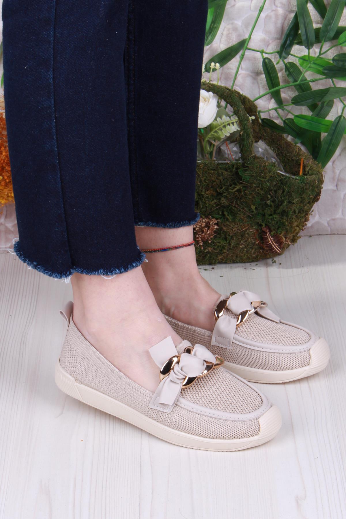 45-57 Toka Detaylı Rahat Hafif Triko Kadın Ayakkabı - Görsel 2