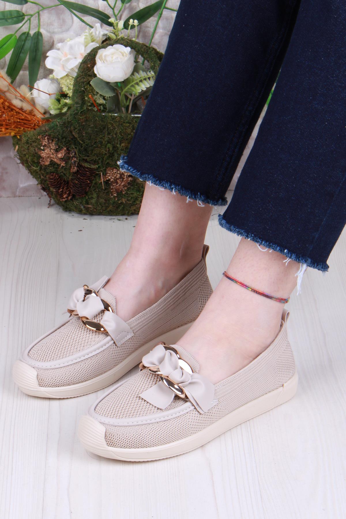 45-57 Toka Detaylı Rahat Hafif Triko Kadın Ayakkabı - Görsel 3
