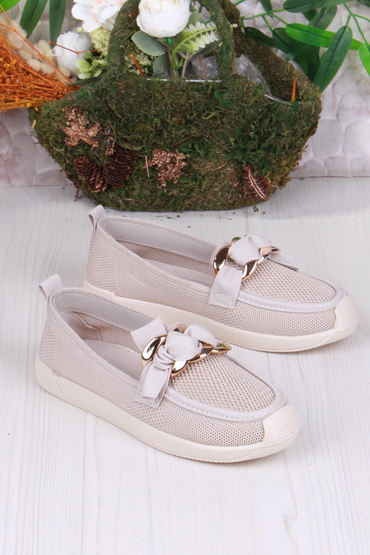 45-57 Toka Detaylı Rahat Hafif Triko Kadın Ayakkabı - Görsel 4