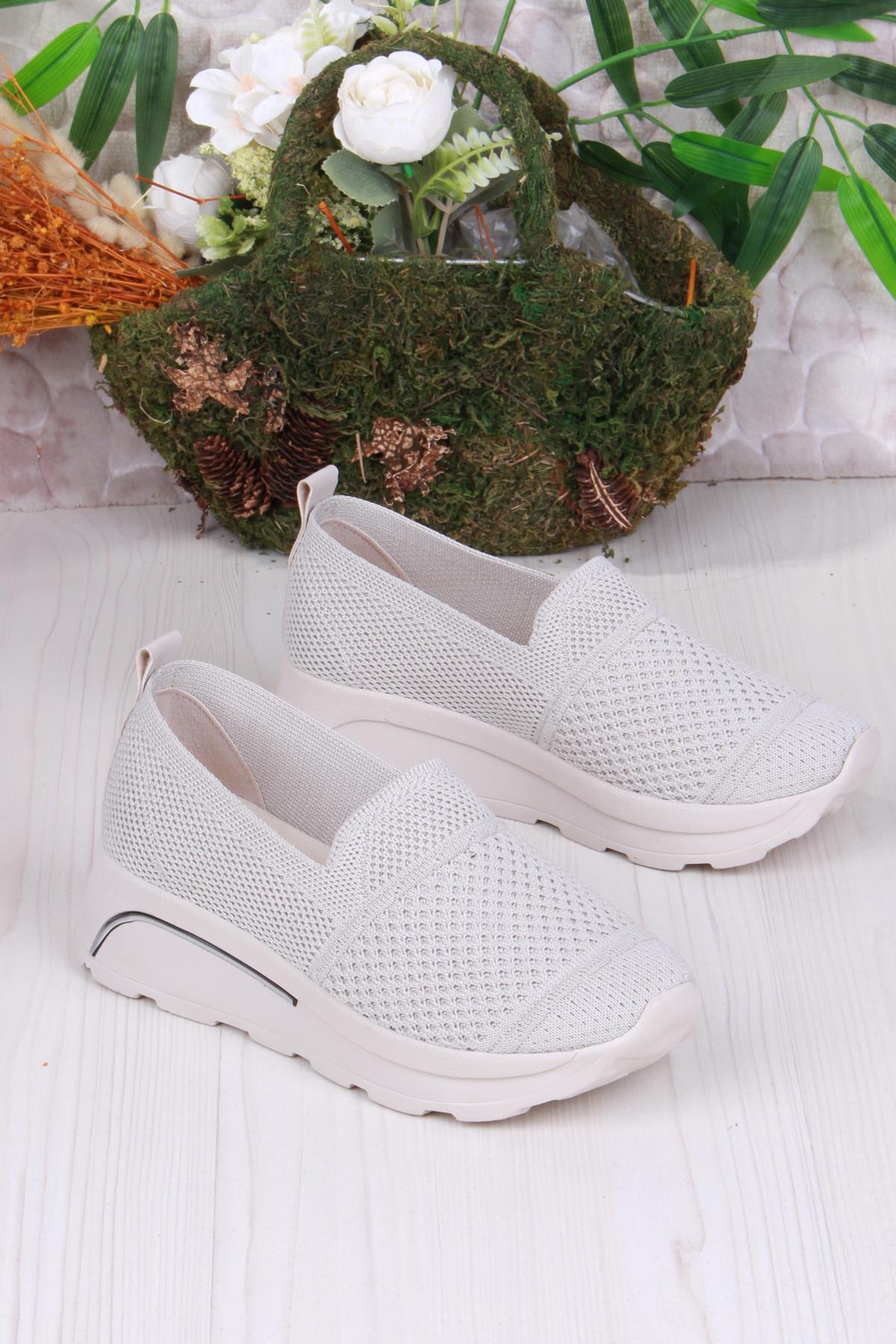 17-0250 Anatomik Hafif Rahat Esnek Triko Kadın Ayakkabı - Görsel 4