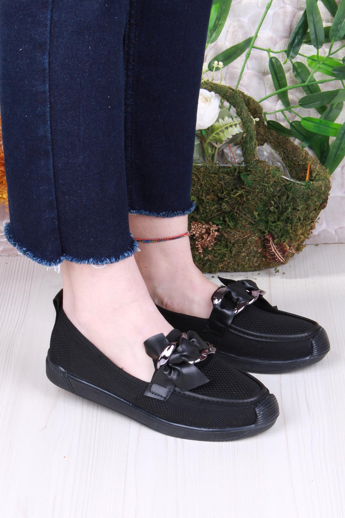 45-57 Toka Detaylı Rahat Hafif Triko Kadın Ayakkabı - Görsel 2