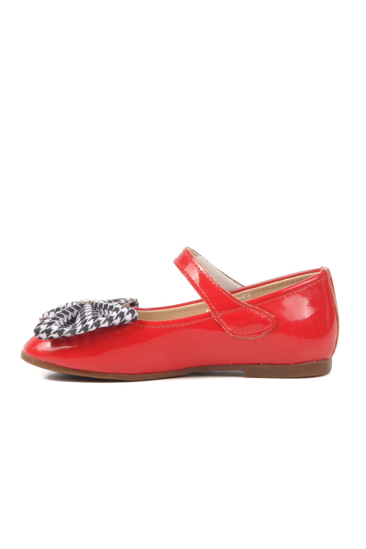 Kırmızı Rugan Kurdeleli Hafif Kız Çocuk Babet 180 B - Görsel 3