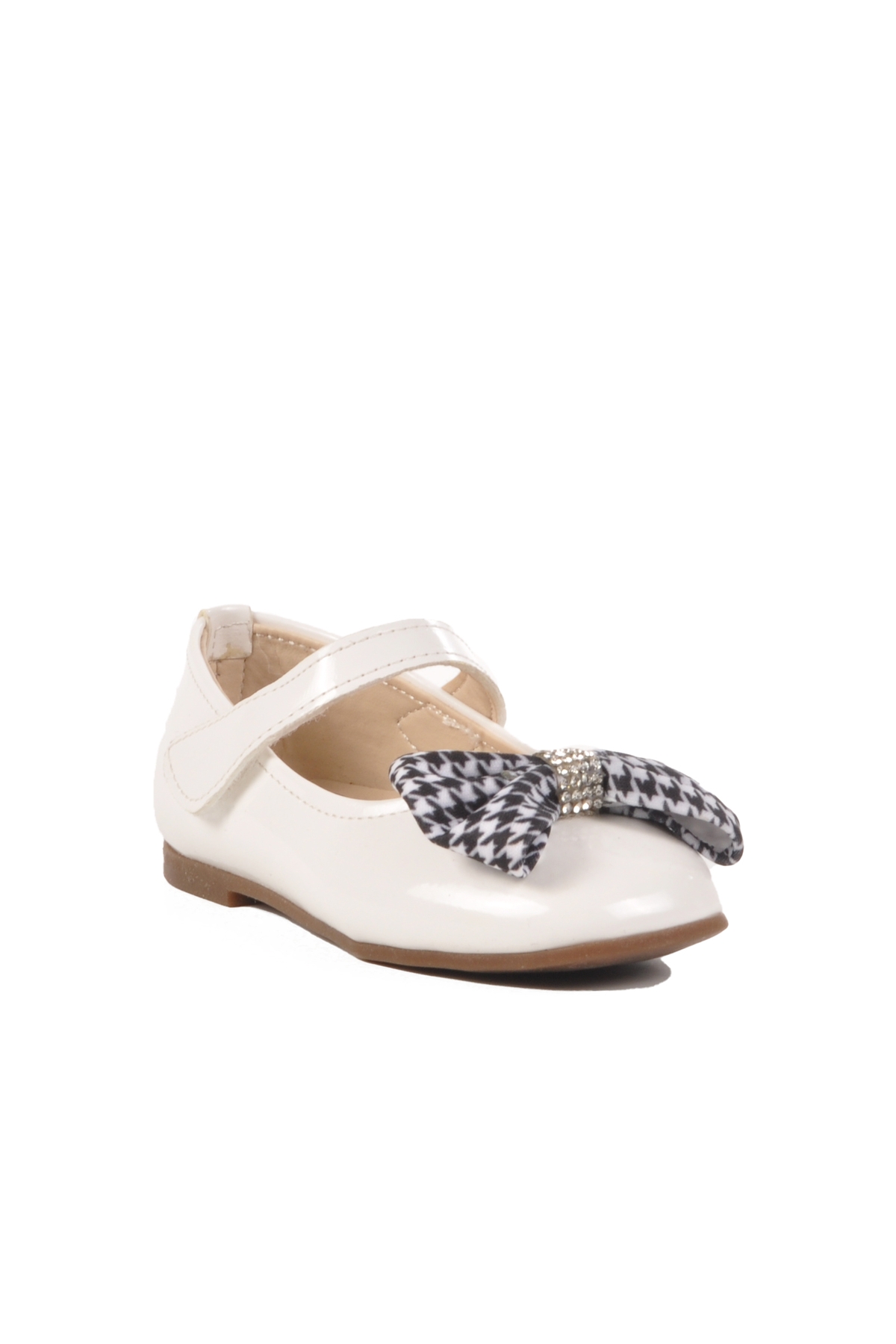 Beyaz Rugan Kurdeleli Hafif Kız Çocuk Babet 180 B - Görsel 4