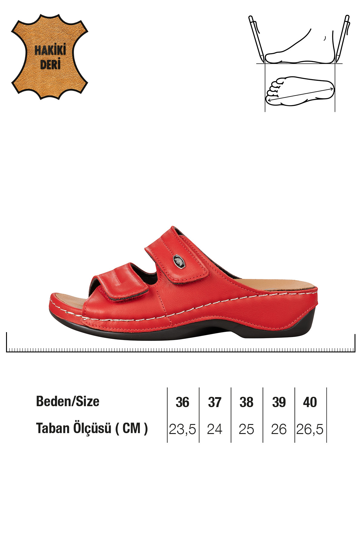 Gezer Kadın Ayarlanabilir Hakik Deri Terlik - Görsel 3