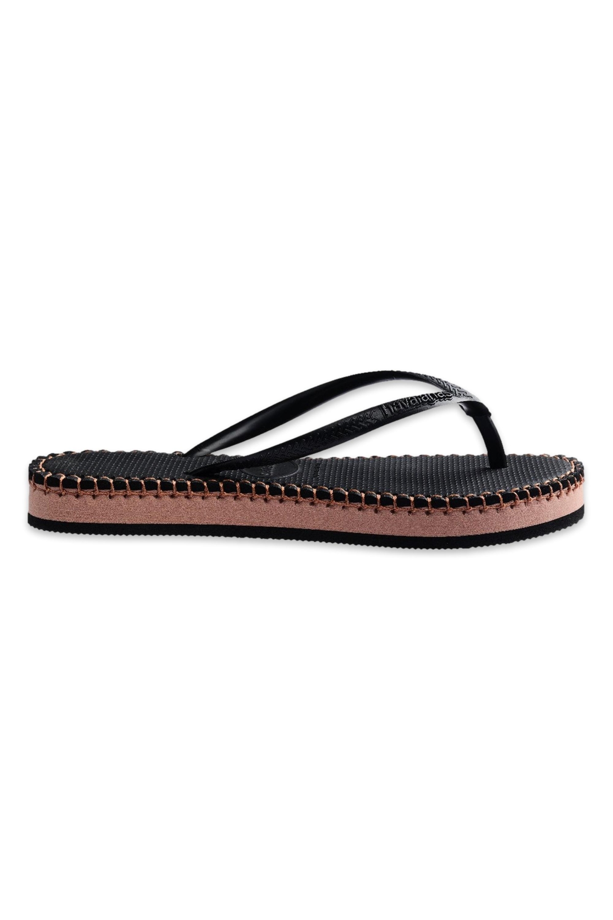 4149928 Slim Flatform Loop Parmak Arası Siyah Kadın Terlik - Görsel 2
