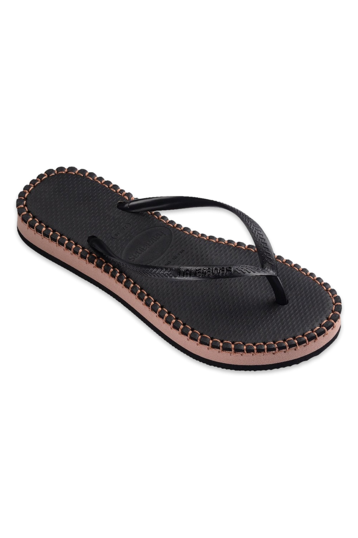 4149928 Slim Flatform Loop Parmak Arası Siyah Kadın Terlik - Görsel 4