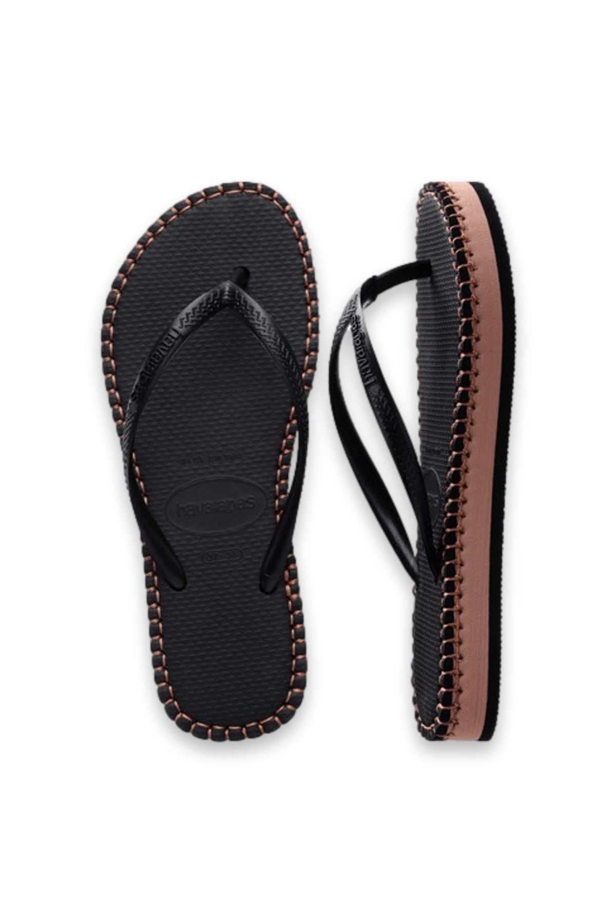 4149928 Slim Flatform Loop Parmak Arası Siyah Kadın Terlik - Görsel 5