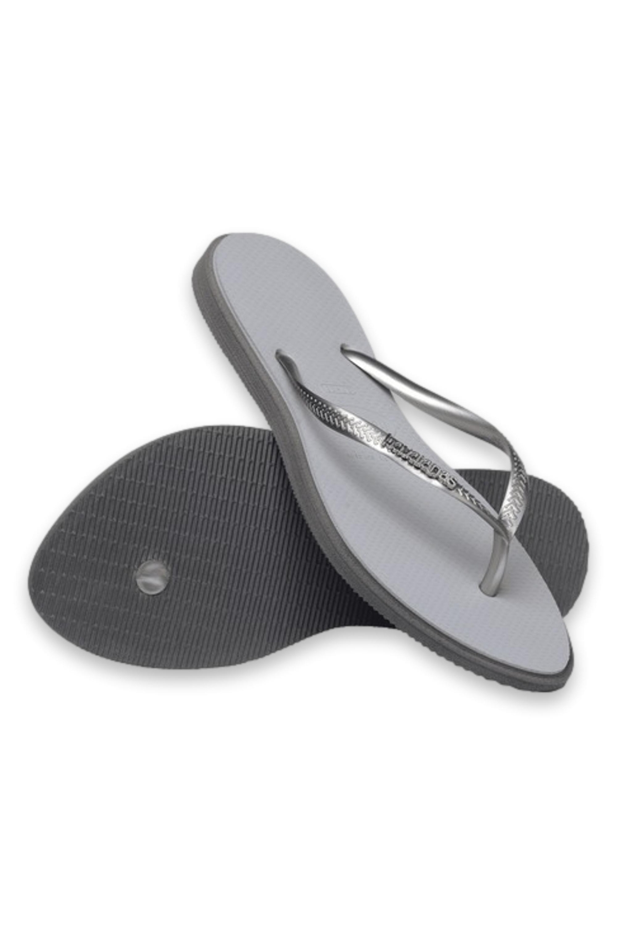4149584 Sslim Point Parmak Arası Açık Gri Kadın Terlik - Görsel 6