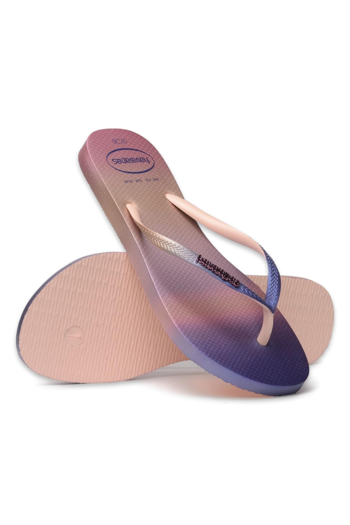 4146908 Slim Gradient Sunset Parmak Arası Lila Kadın Terlik - Görsel 6