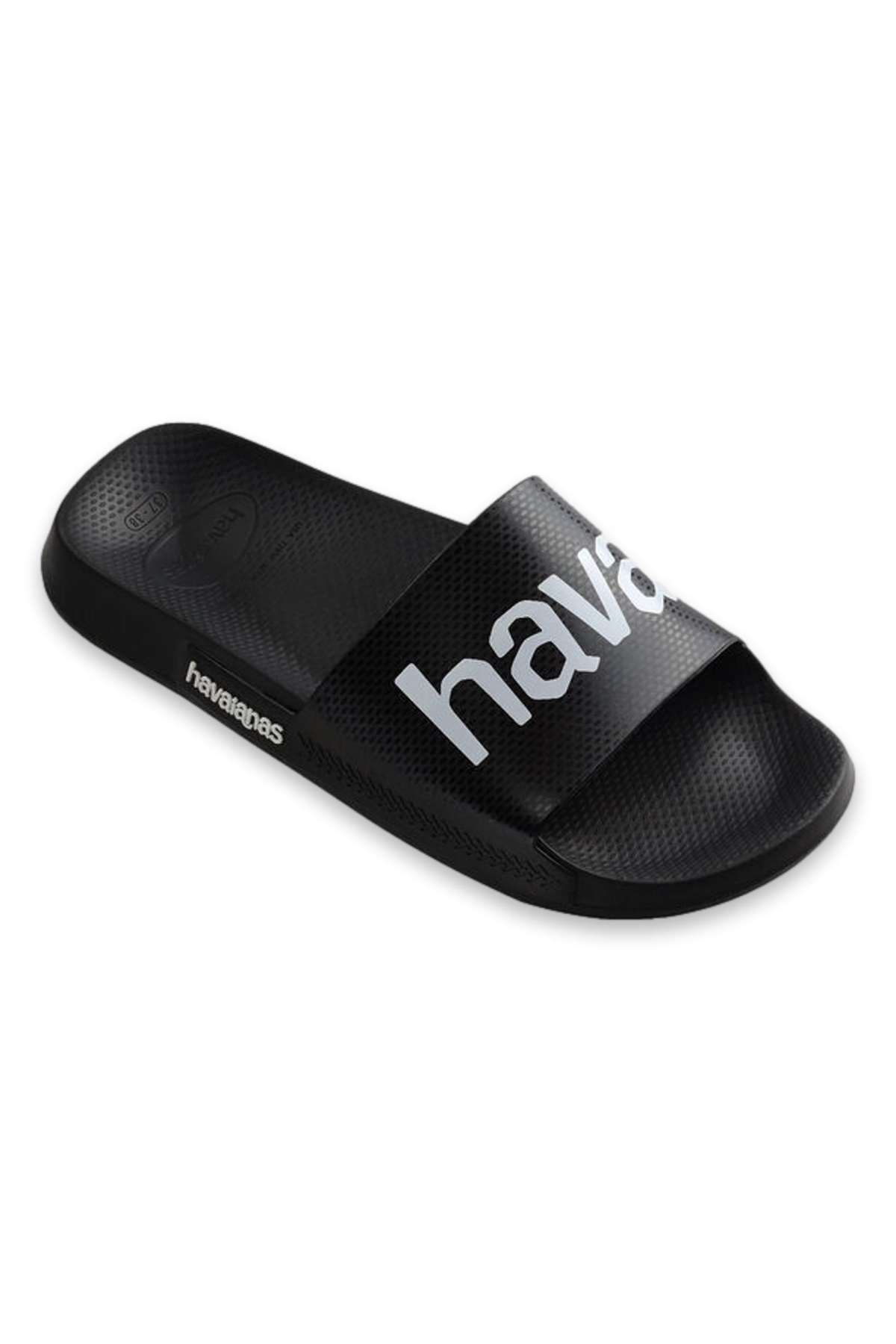 4148124 Slide Classic Logomania Tek Bant Siyah-Beyaz Unisex Terlik - Görsel 4