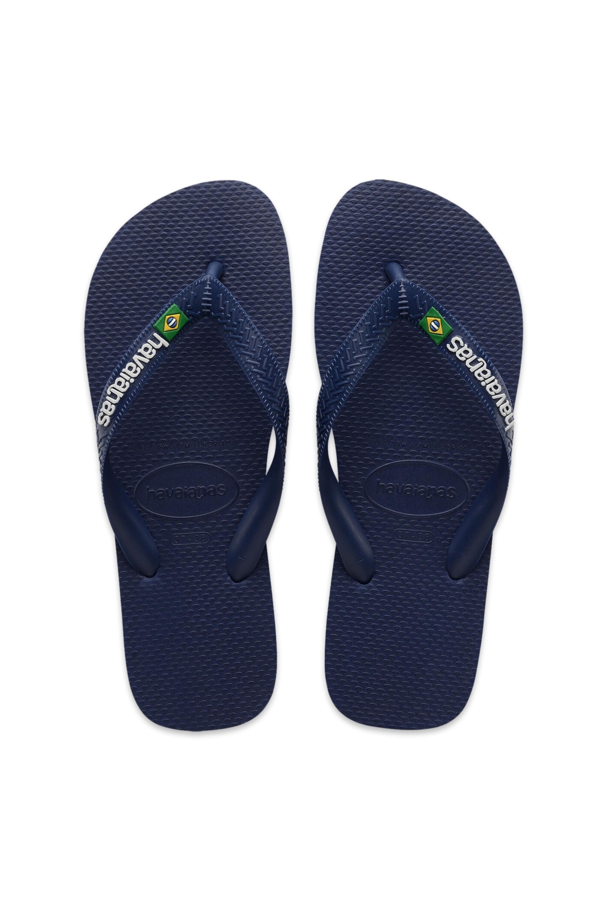 4110850 Brasil Logo Parmak Arası Lacivert Unisex Terlik - Görsel 3