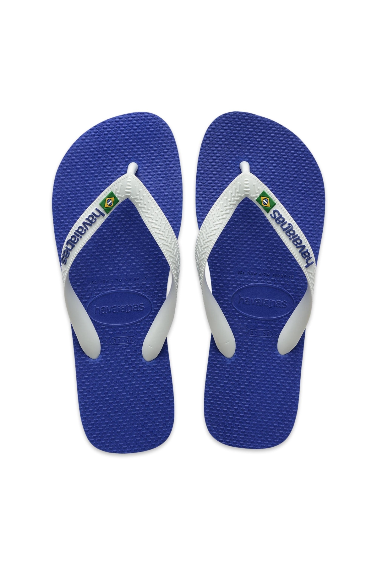 4110850 Brasil Logo Parmak Arası Mavi Unisex Terlik - Görsel 3