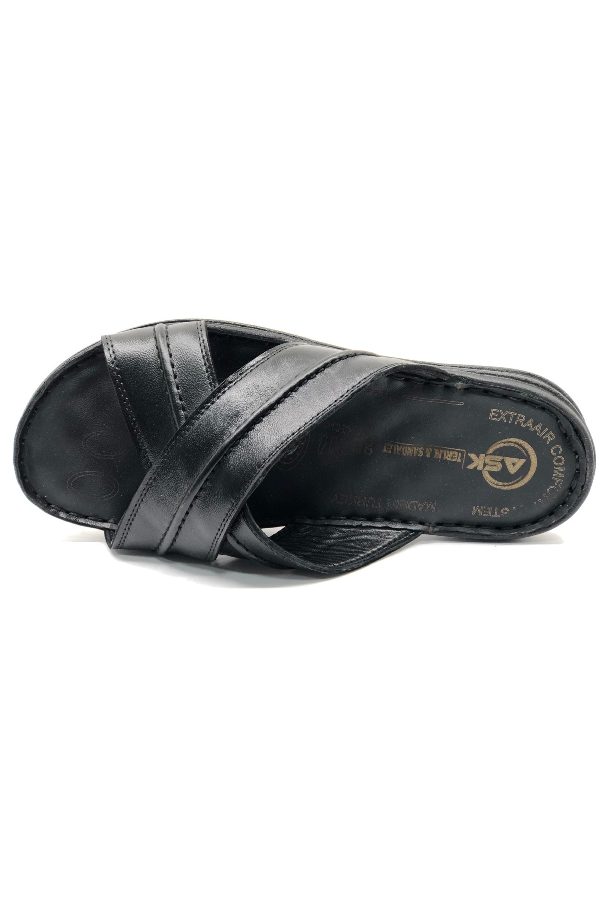 Asker 1922-25 %100 Hakiki Deri Erkek Full Ortapedik Terlik - Görsel 6