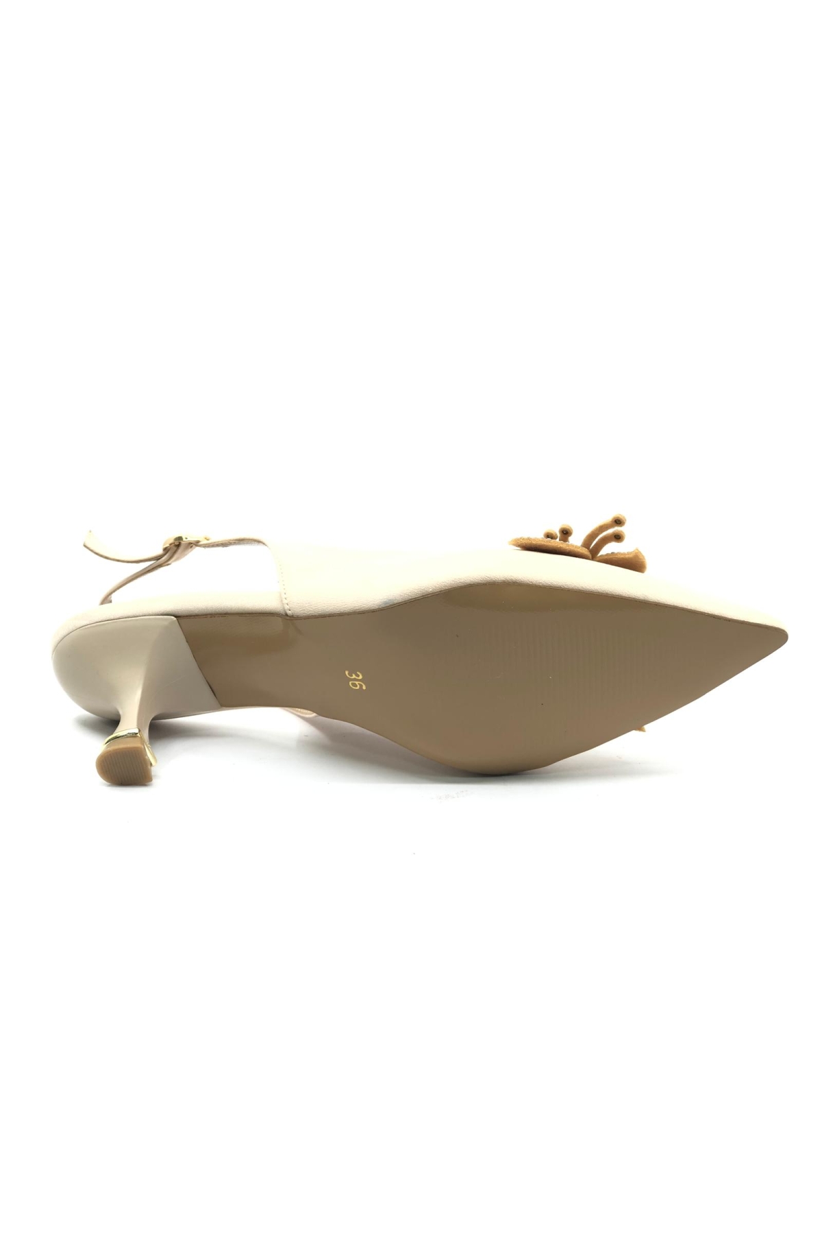 Çiçek Taş Toka Detaylı Arkası Açık Stiletto Kadın Topuklu Ayakkabı - Görsel 9