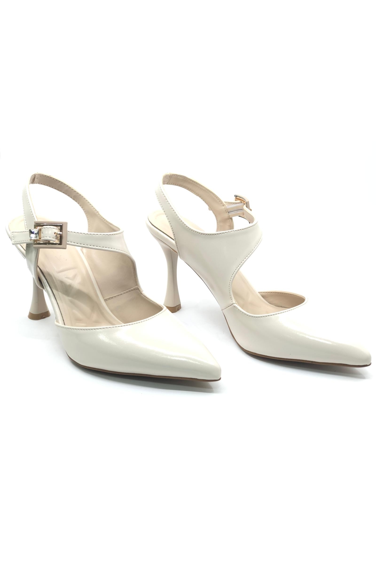 Matiko Toka Detaylı Arkası Açık Stiletto Kadın Topuklu Ayakkabı - Görsel 4