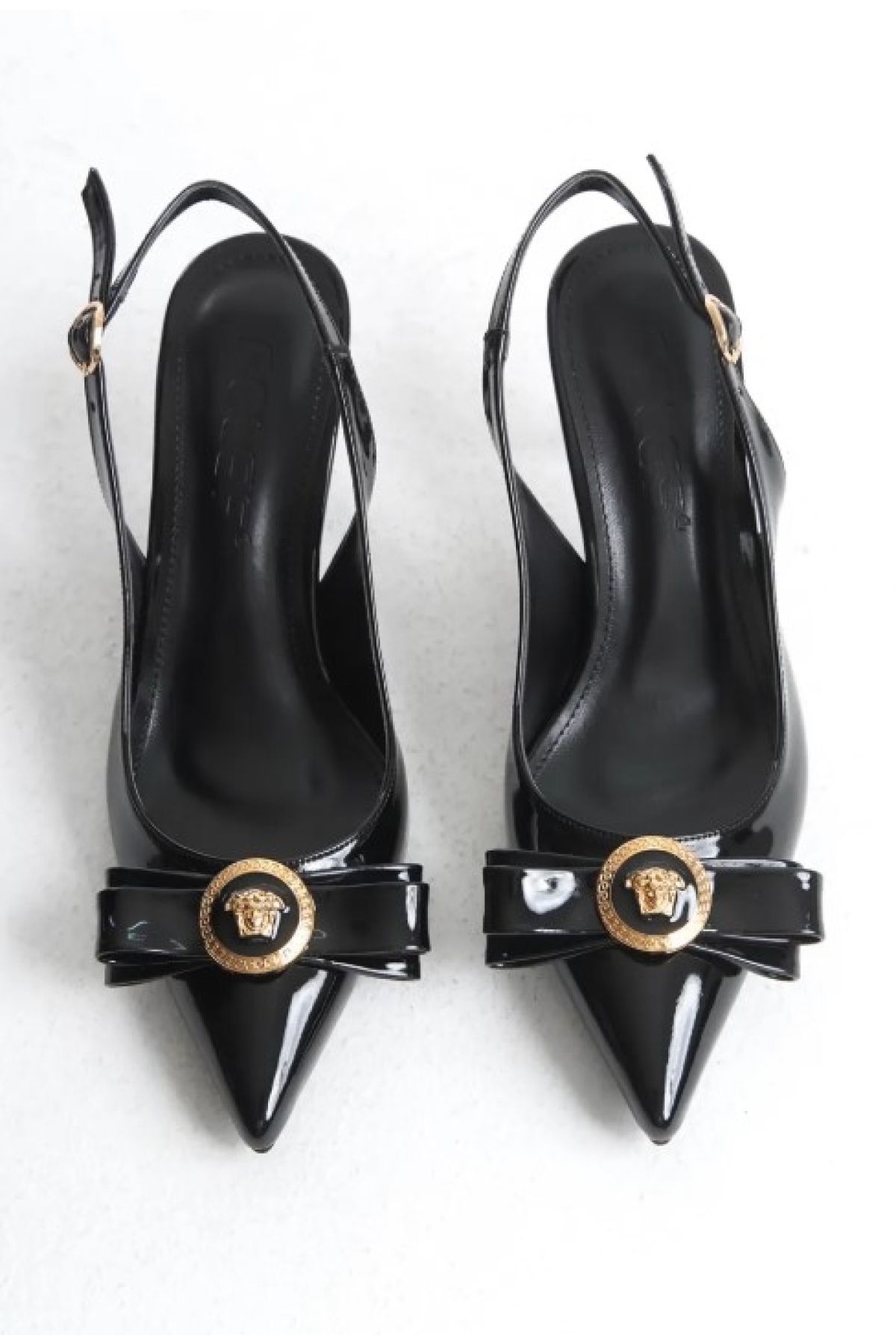 Fiyonk Sarı Toka Detaylı Arkası Açık Stiletto Kadın Topuklu Ayakkabı - Görsel 7