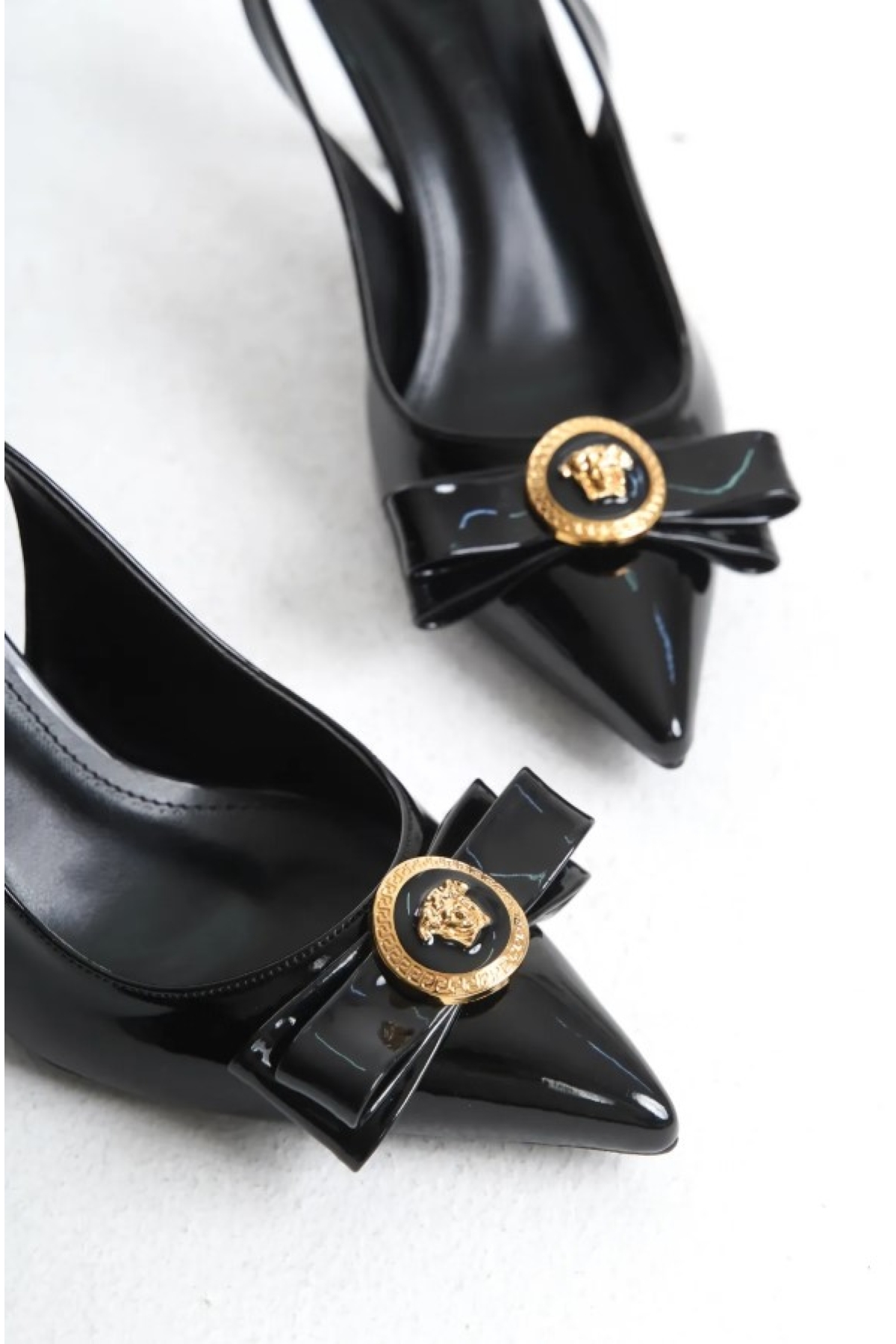 Fiyonk Sarı Toka Detaylı Arkası Açık Stiletto Kadın Topuklu Ayakkabı - Görsel 8