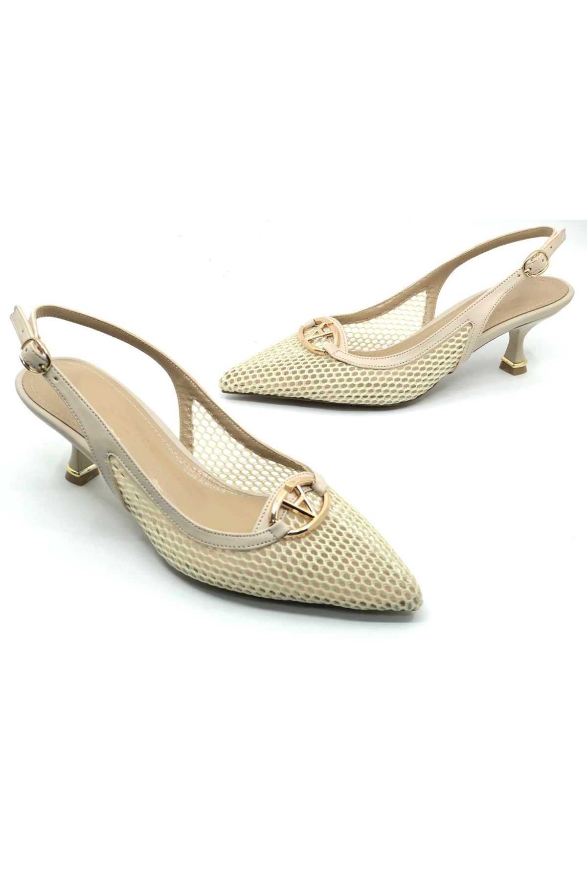 Dantel Detaylı Arkası Açık Stiletto Kadın Topuklu Ayakkabı - Görsel 3
