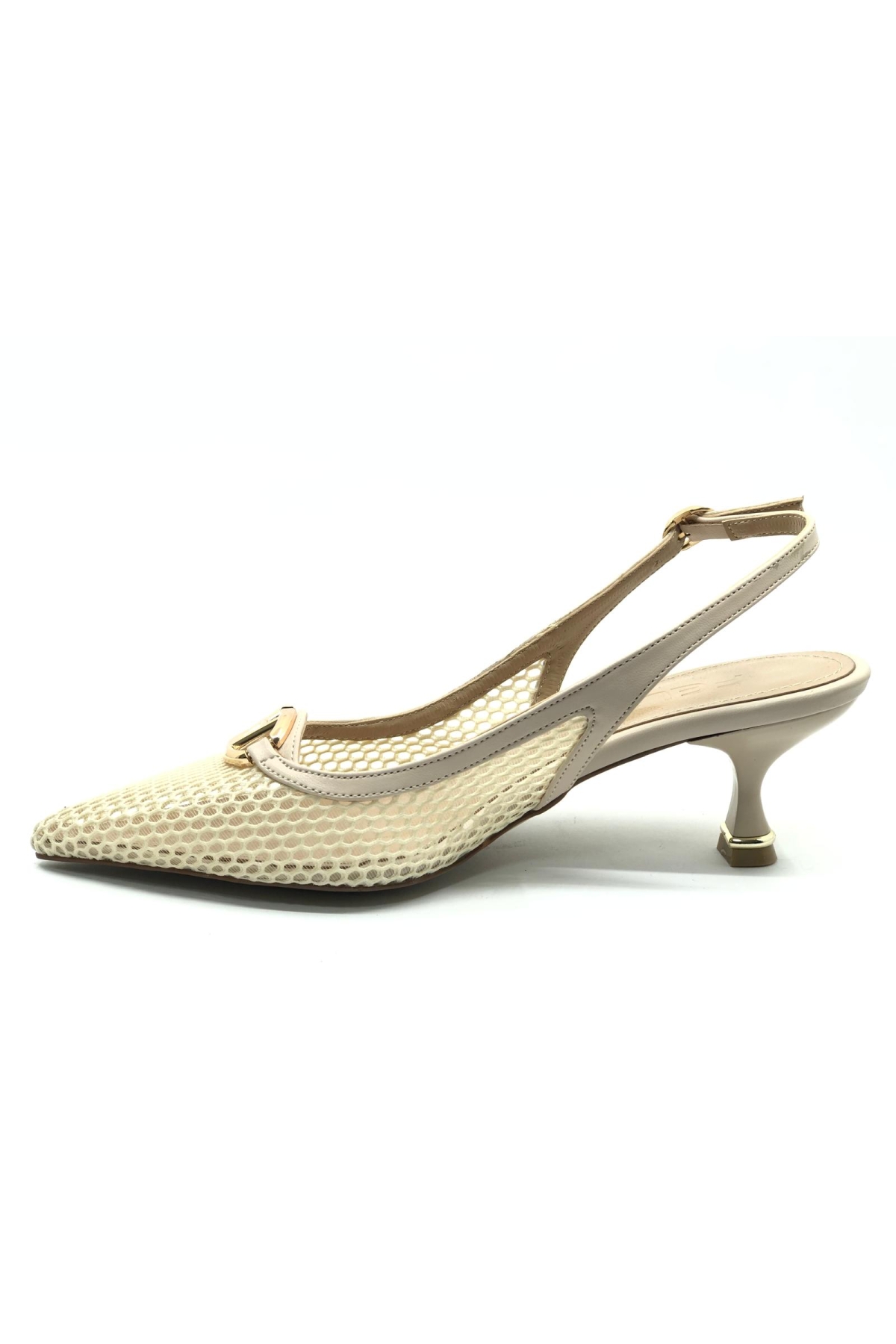 Dantel Detaylı Arkası Açık Stiletto Kadın Topuklu Ayakkabı - Görsel 7