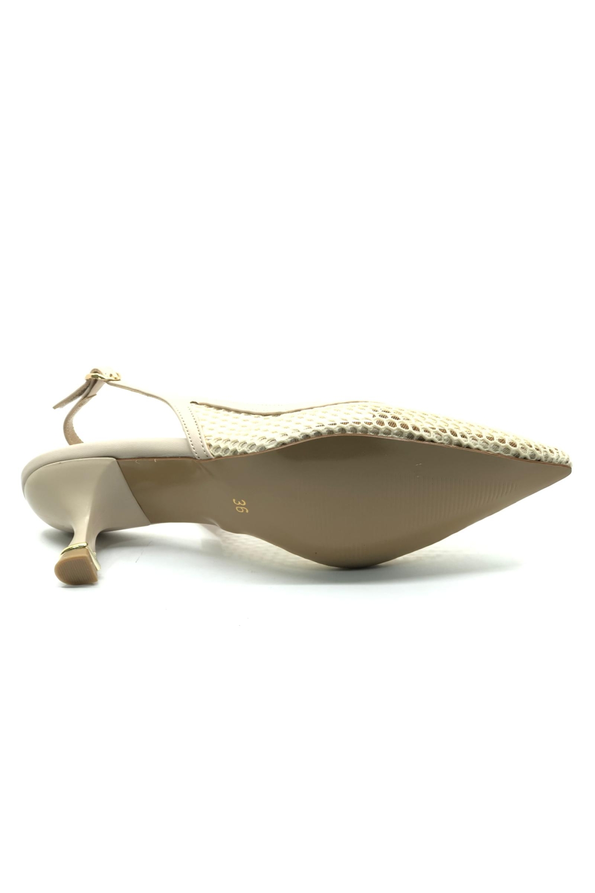 Dantel Detaylı Arkası Açık Stiletto Kadın Topuklu Ayakkabı - Görsel 9