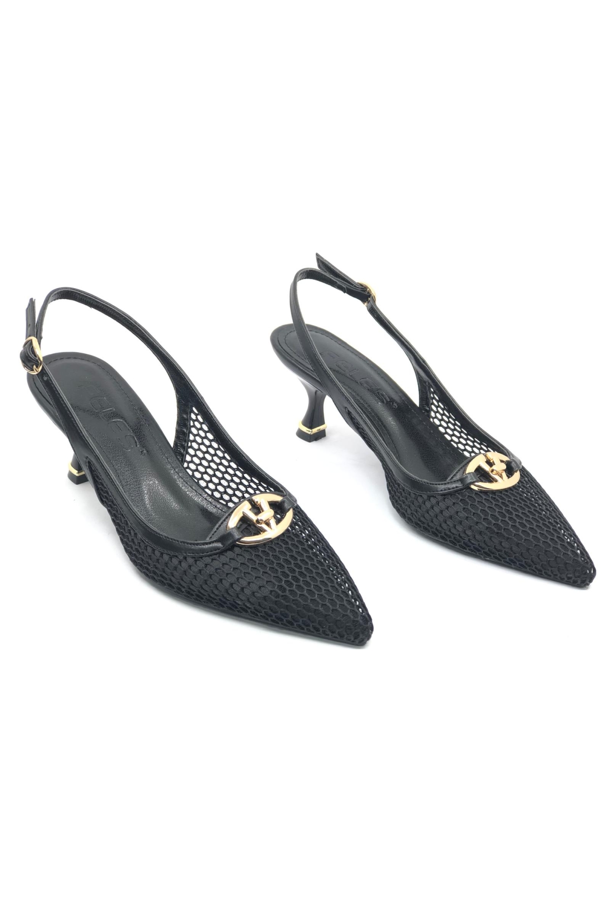 Dantel Detaylı Arkası Açık Stiletto Kadın Topuklu Ayakkabı - Görsel 3