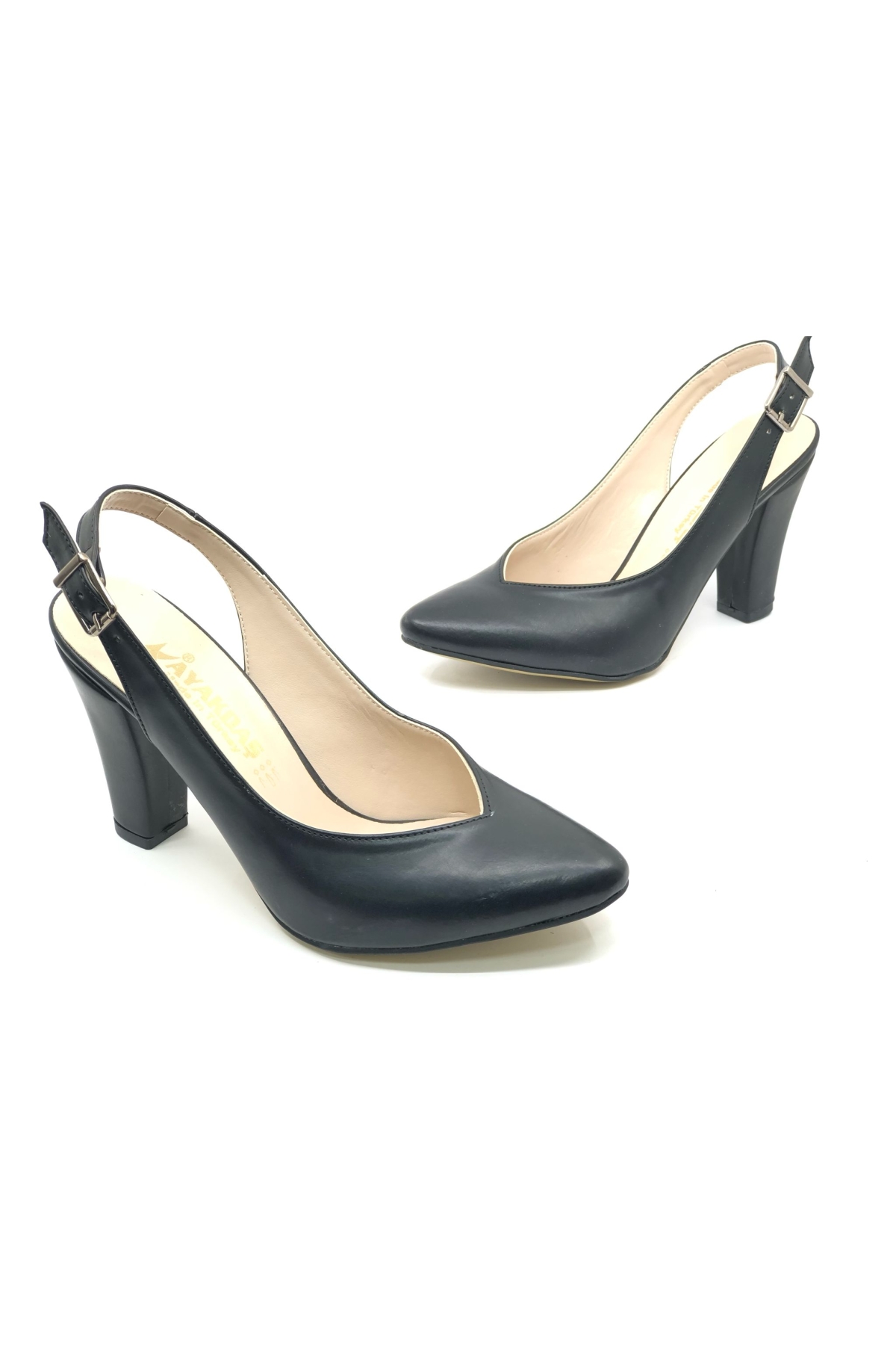 V Dekolteli Arkası Açık Kadın Topuklu Ayakkabı - Görsel 3